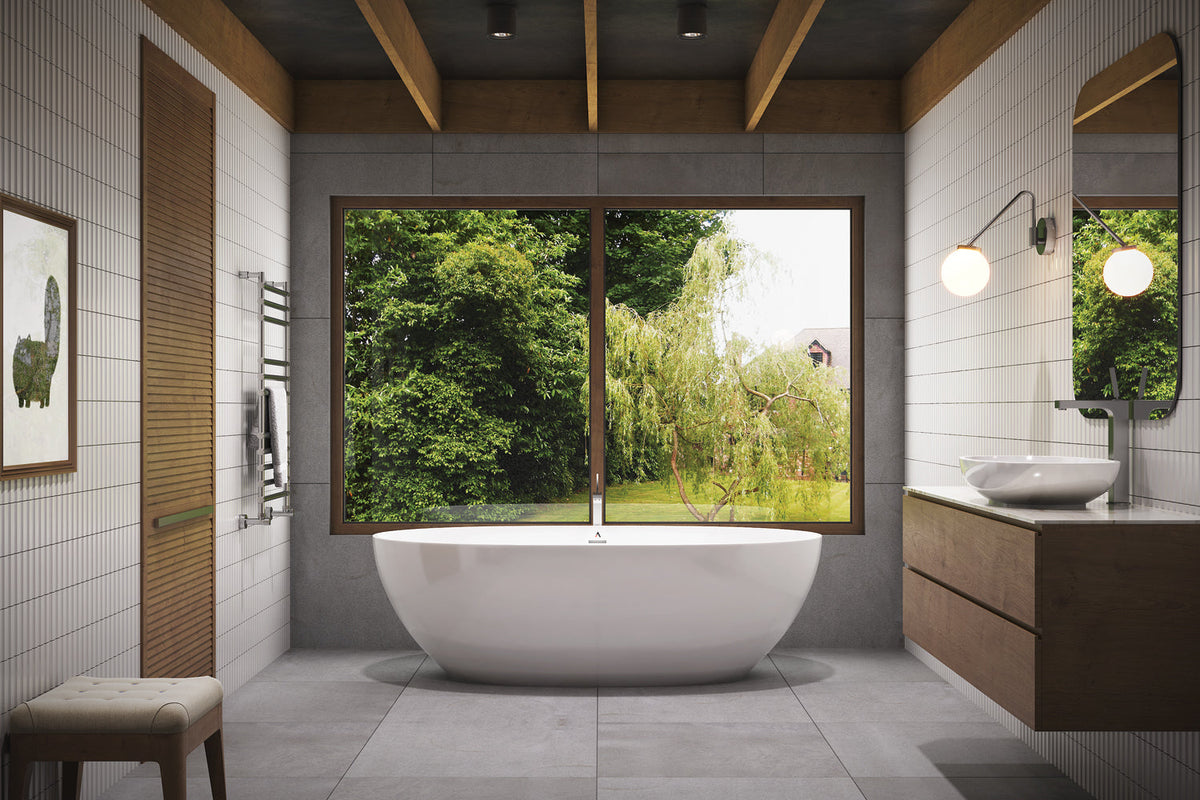 matte white freestanding bathtub