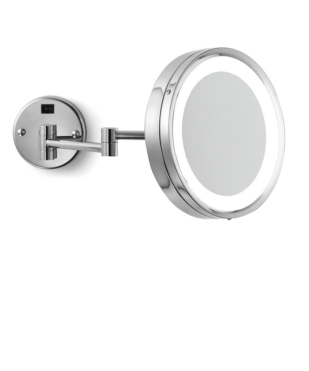 brushed stainless makeup mirror