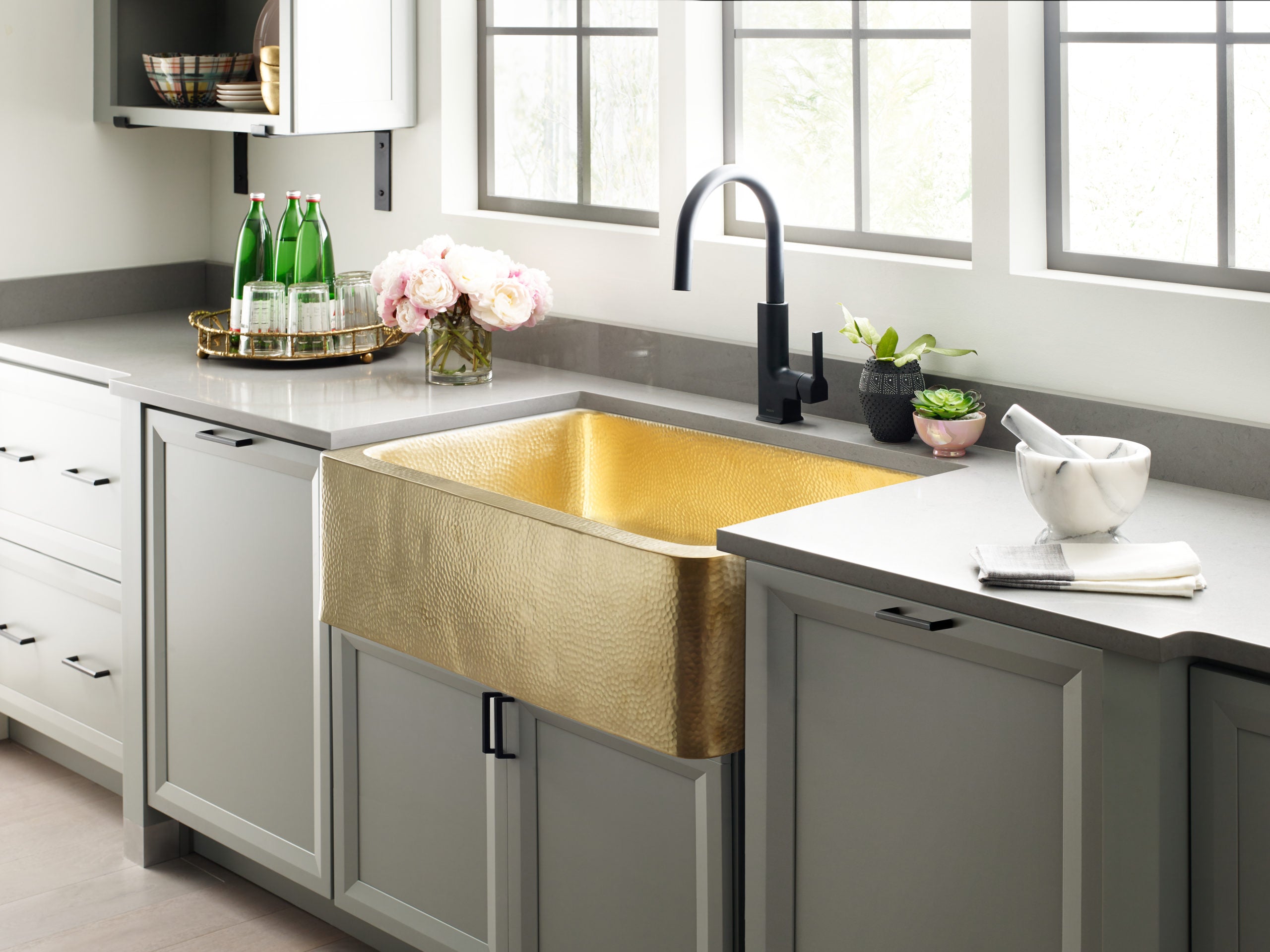 antique copper hammered sink