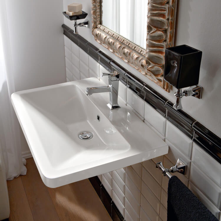 white bathroom sink