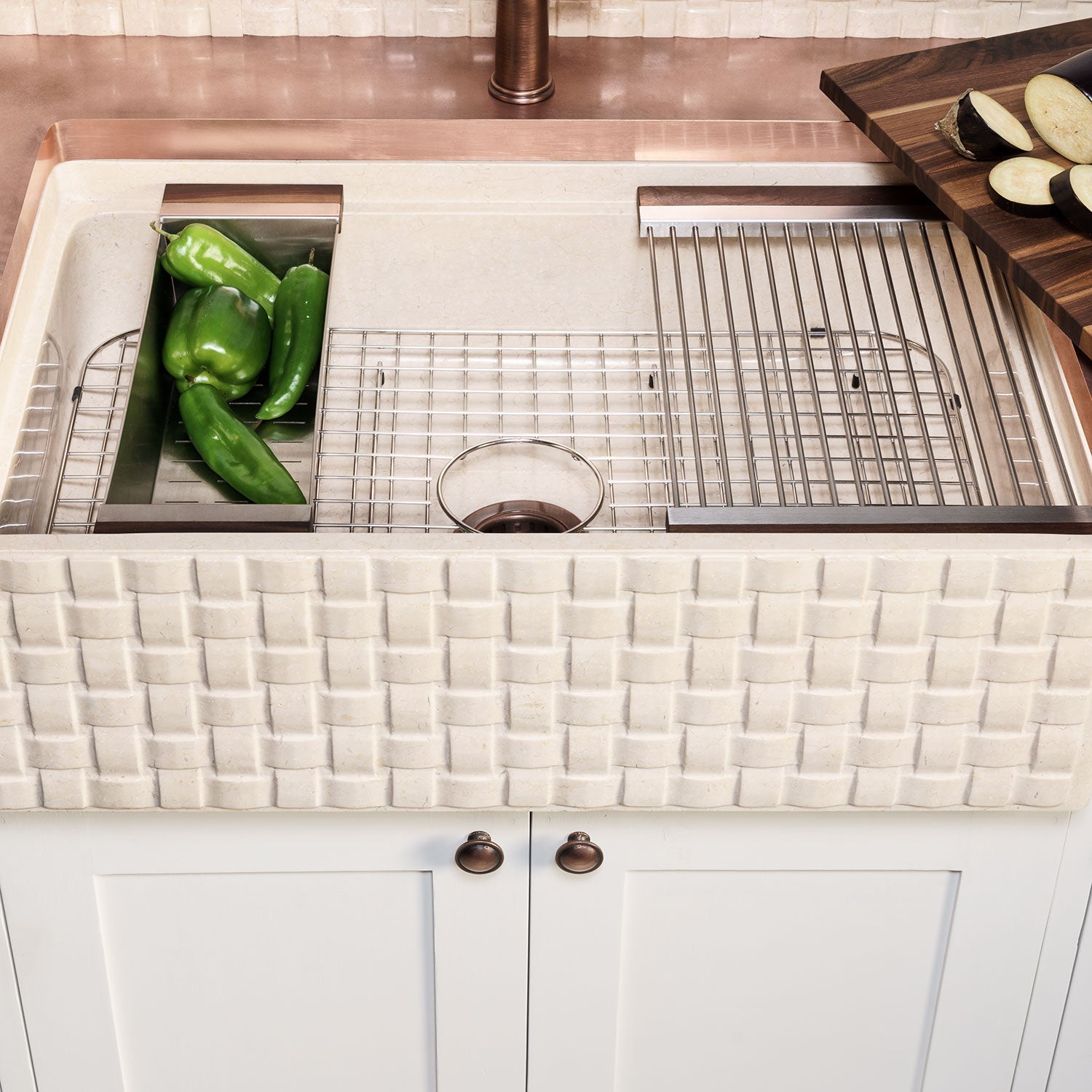 stainless/maple tray