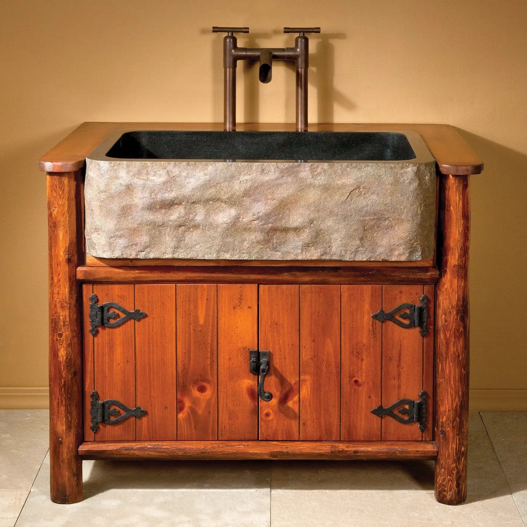 black farmhouse sink