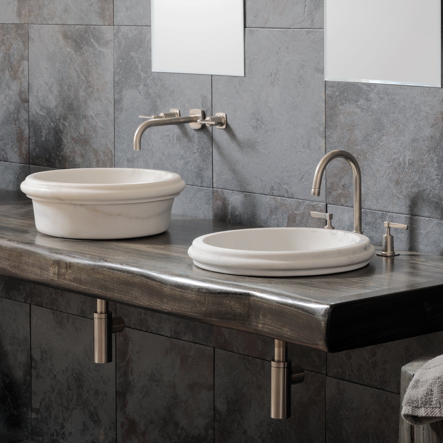 luna bianca oro marble sink