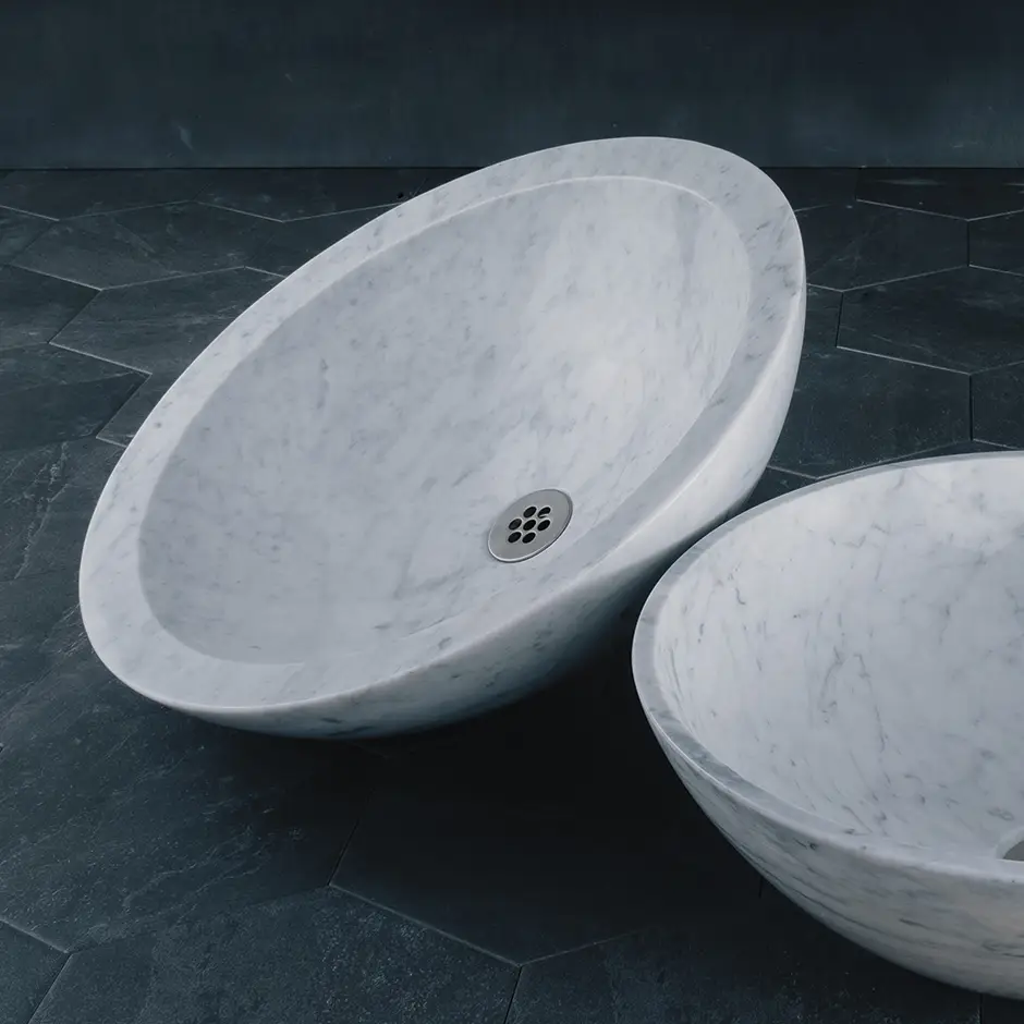 Stone Forest Beveled Round Vessel Sink by Stone Forest