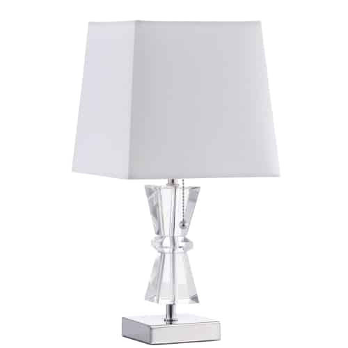 polished chrome with virgin white shade table lamp