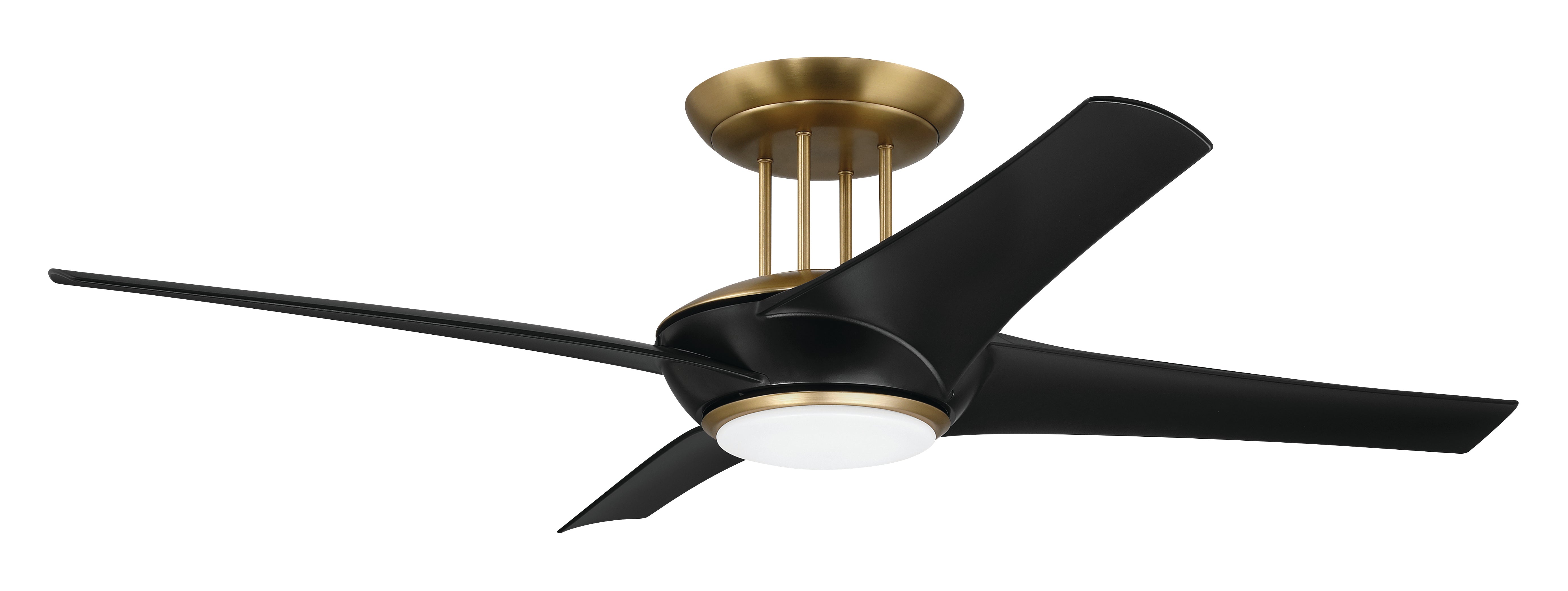 flat black/satin brass ceiling fans