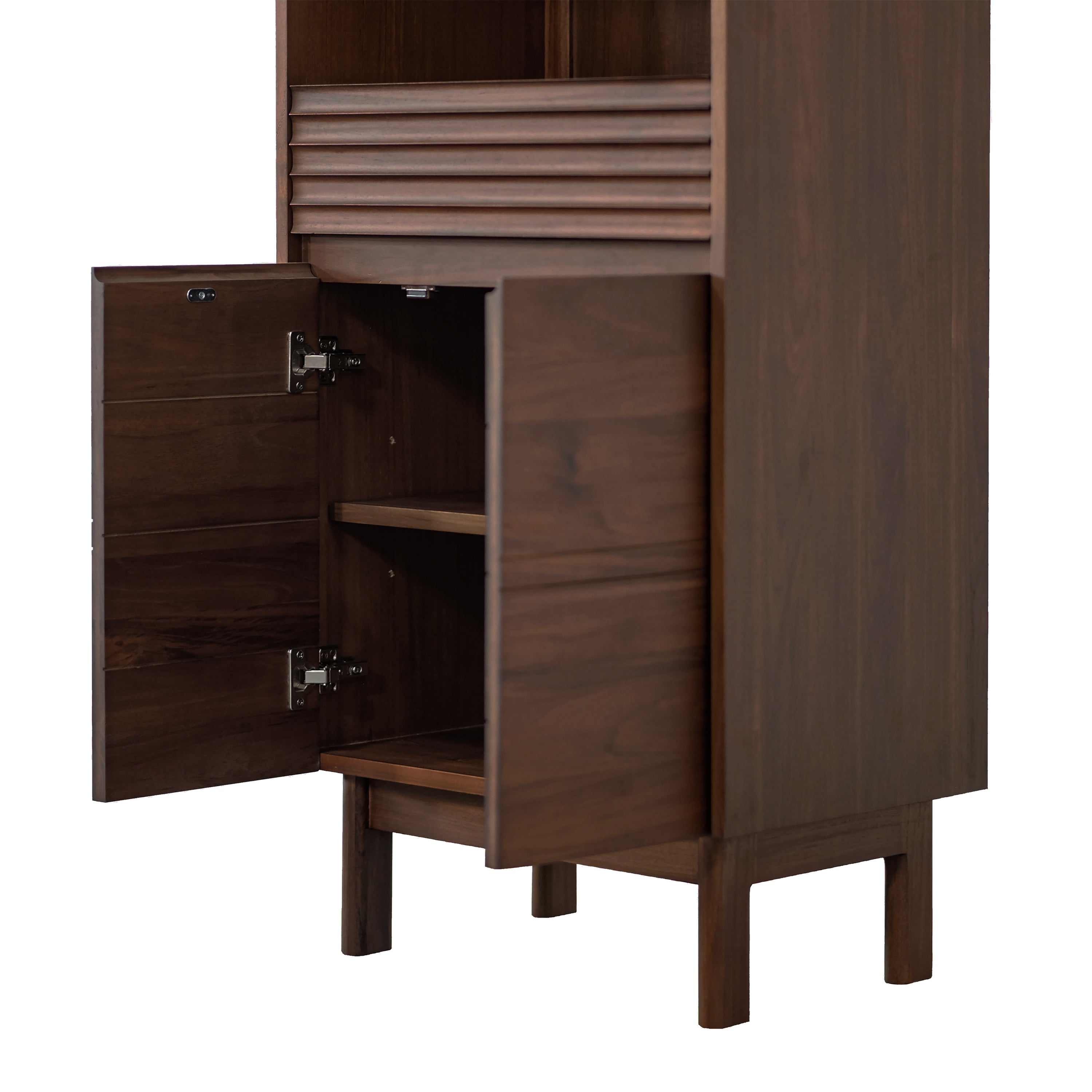 coffee teak linen cabinet