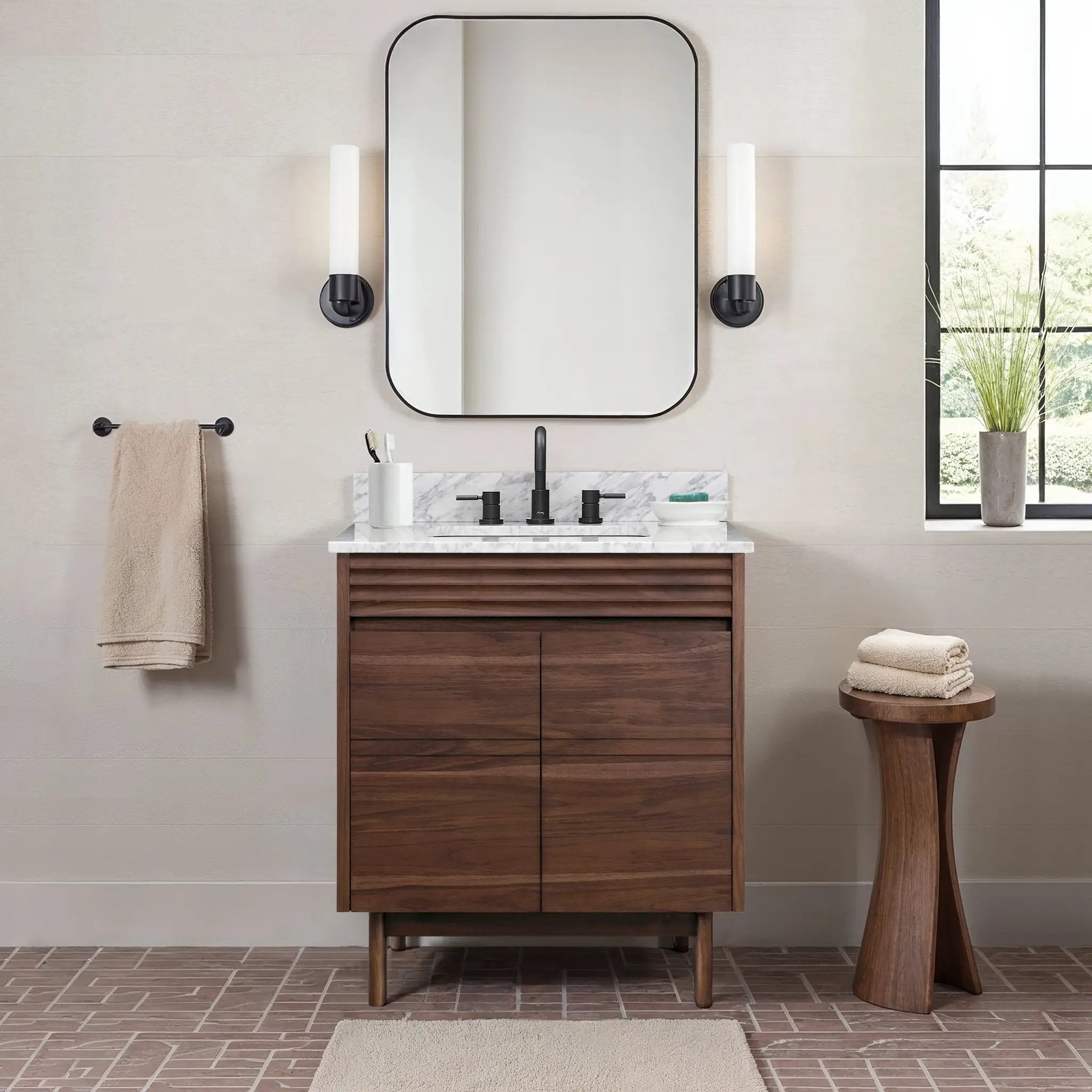 coffee teak vanity base