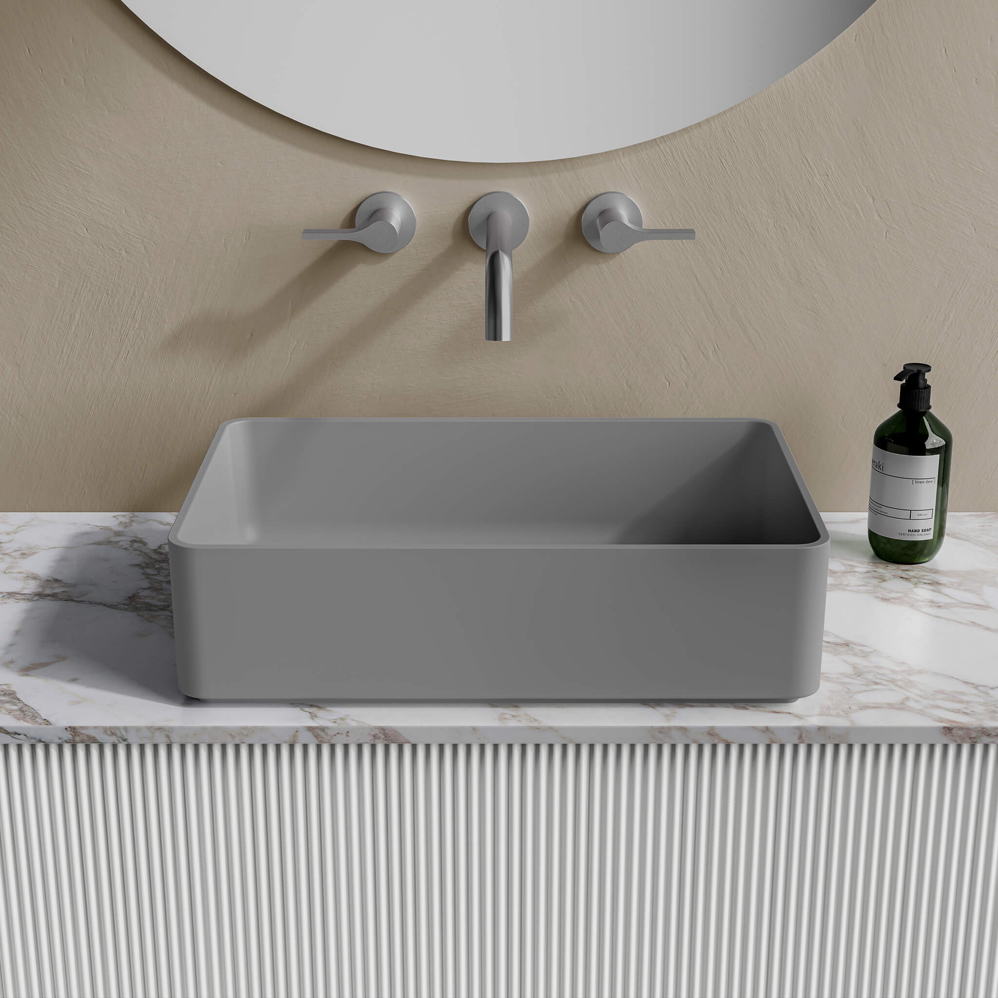 grey matte sink