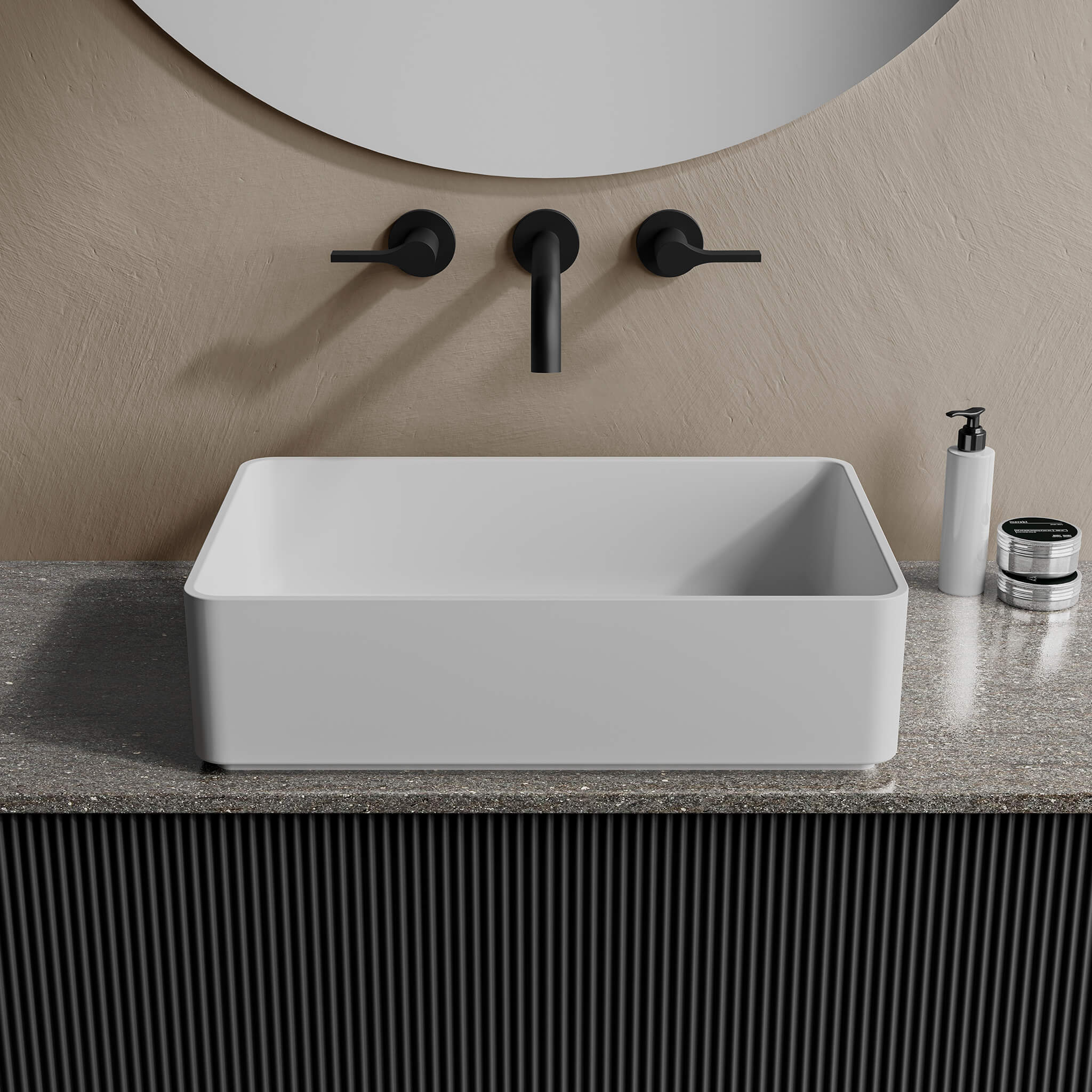 white matte sink