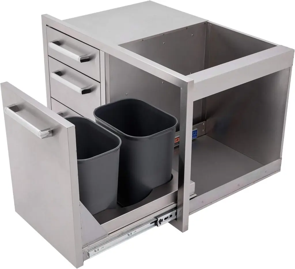 stainless steel drawer and door