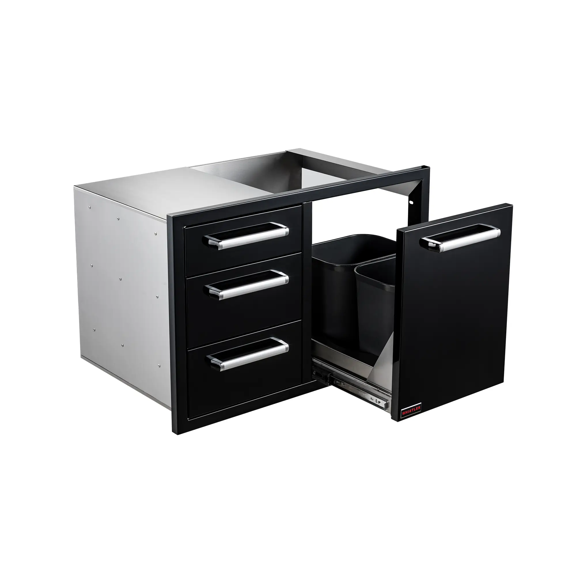 Whistler Stainless Steel Triple Door & Trash Can Combo by Whistler Grills