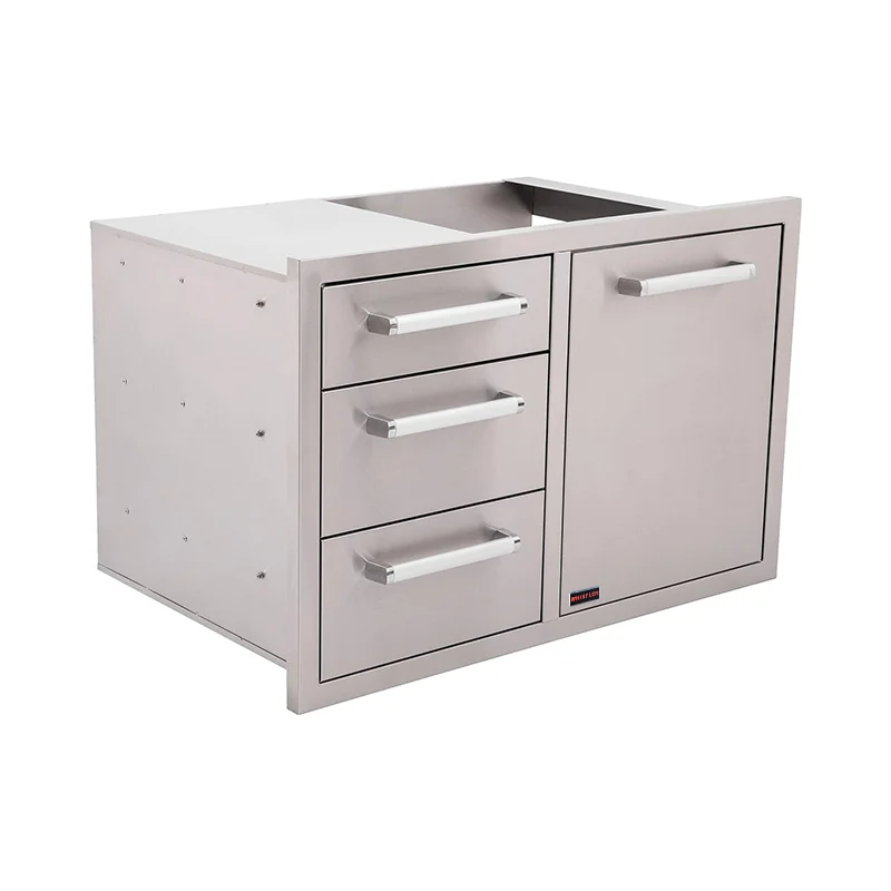 stainless steel drawer and door