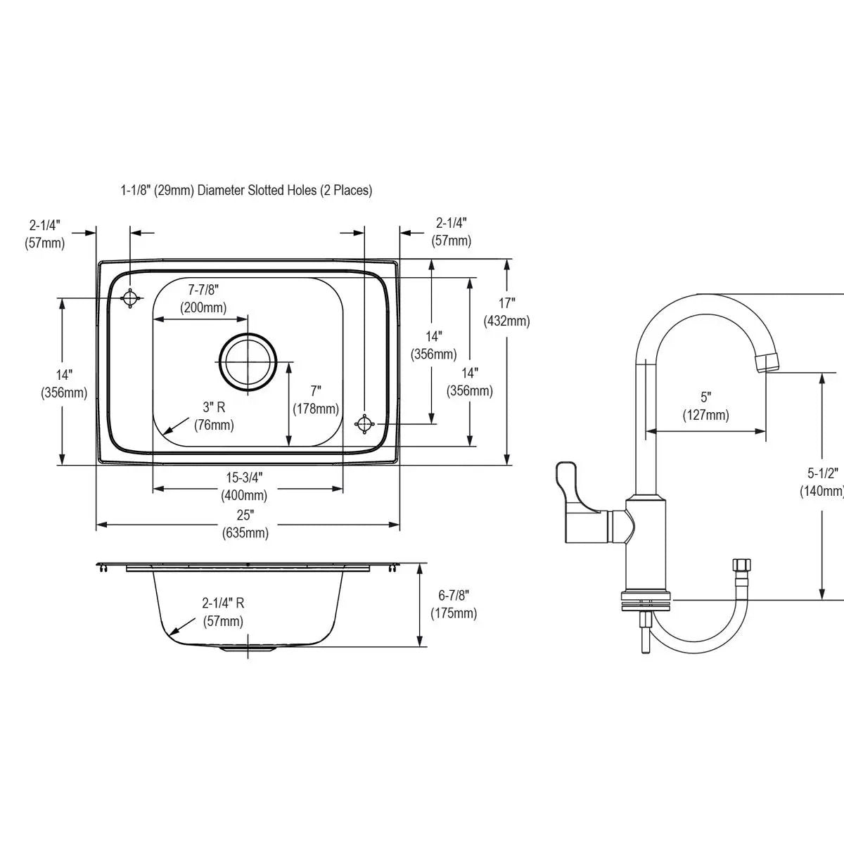 brushed satin drop-in classroom ada sink