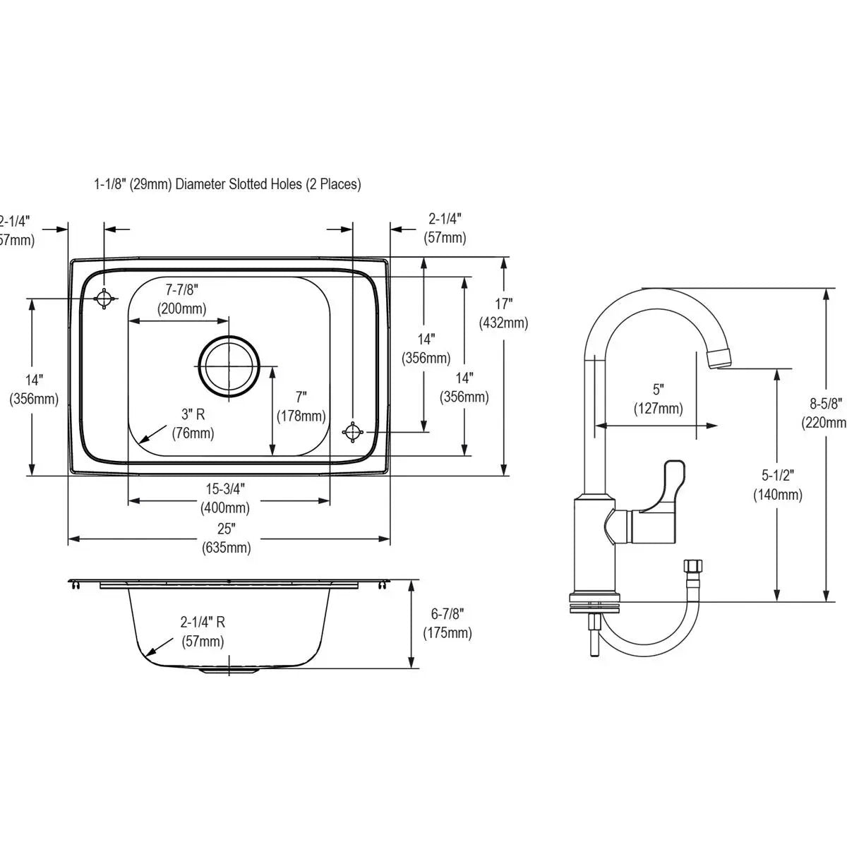 brushed satin drop-in classroom ada sink