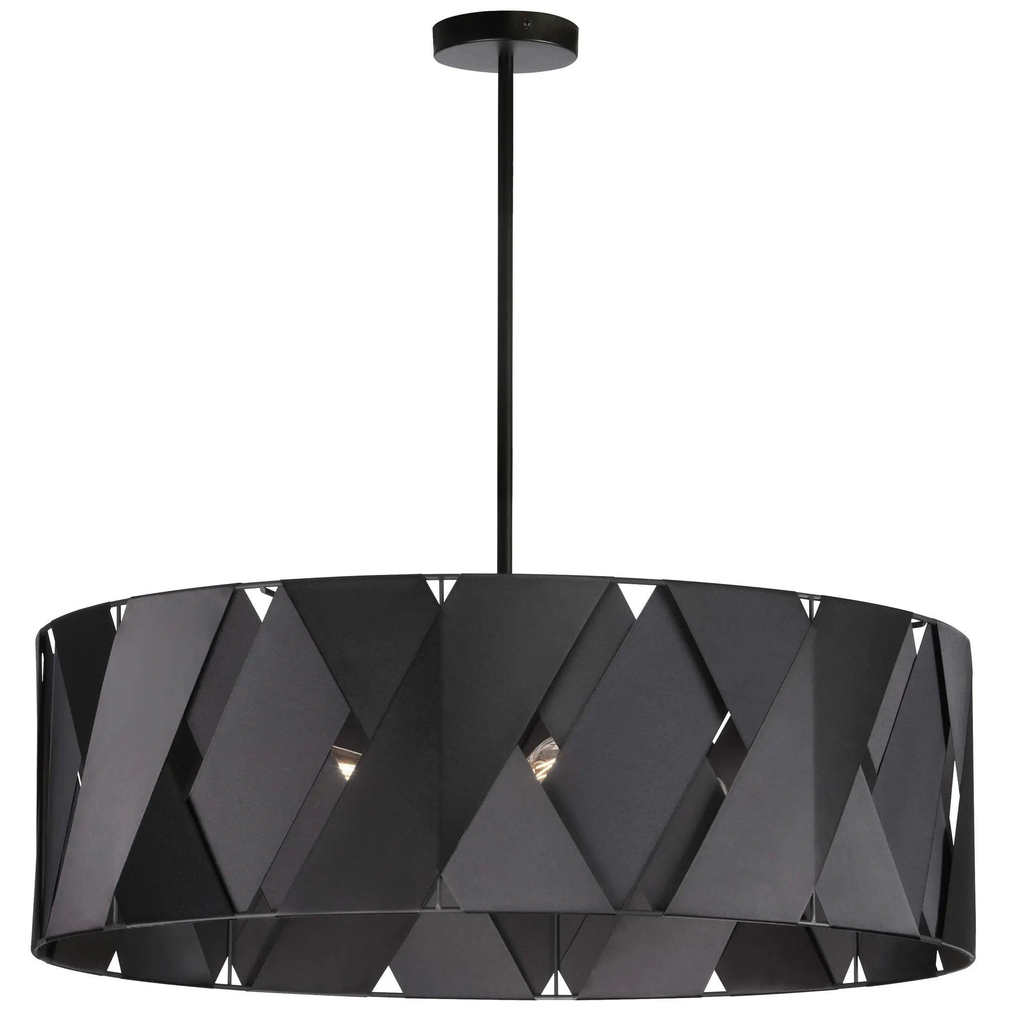 matte black with black ribbon chandeliers
