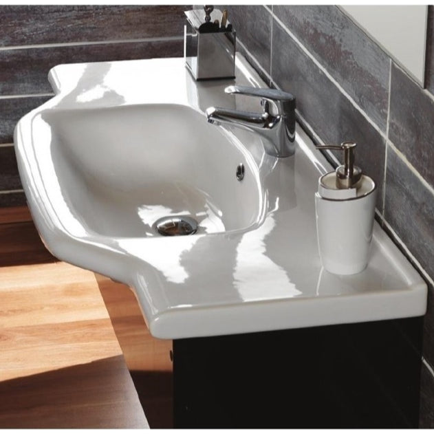 white bathroom sink