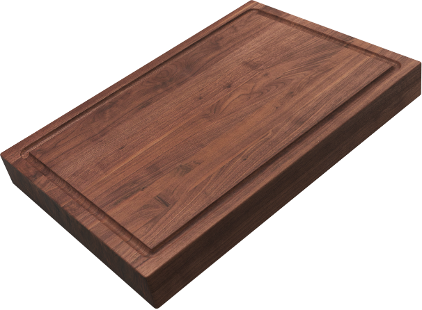 The Galley Upper Tier 2" thick Chef's Block 12-1/4" x 18" x 2" with Juice Groove on one side