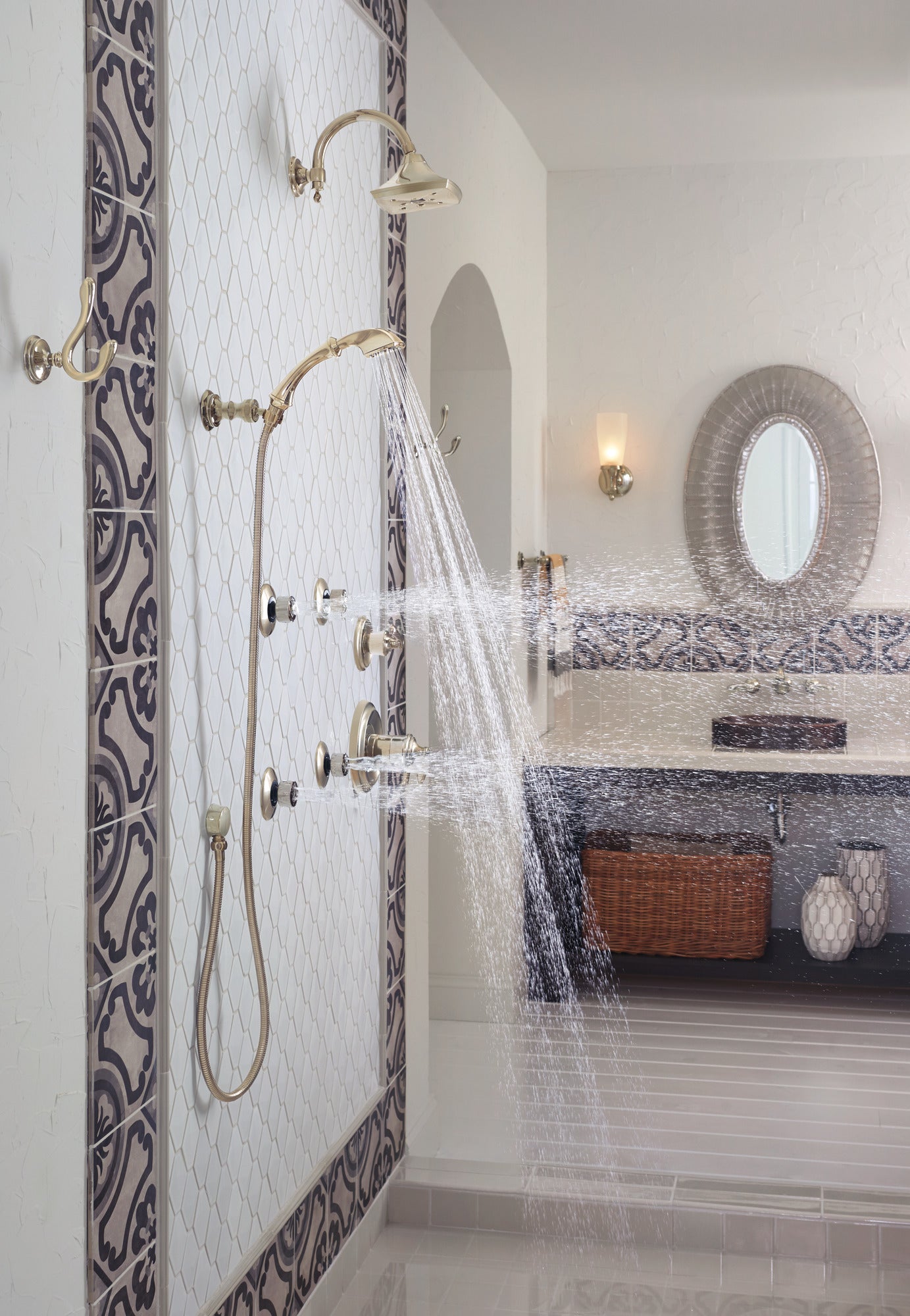 polished nickel tub filler unions