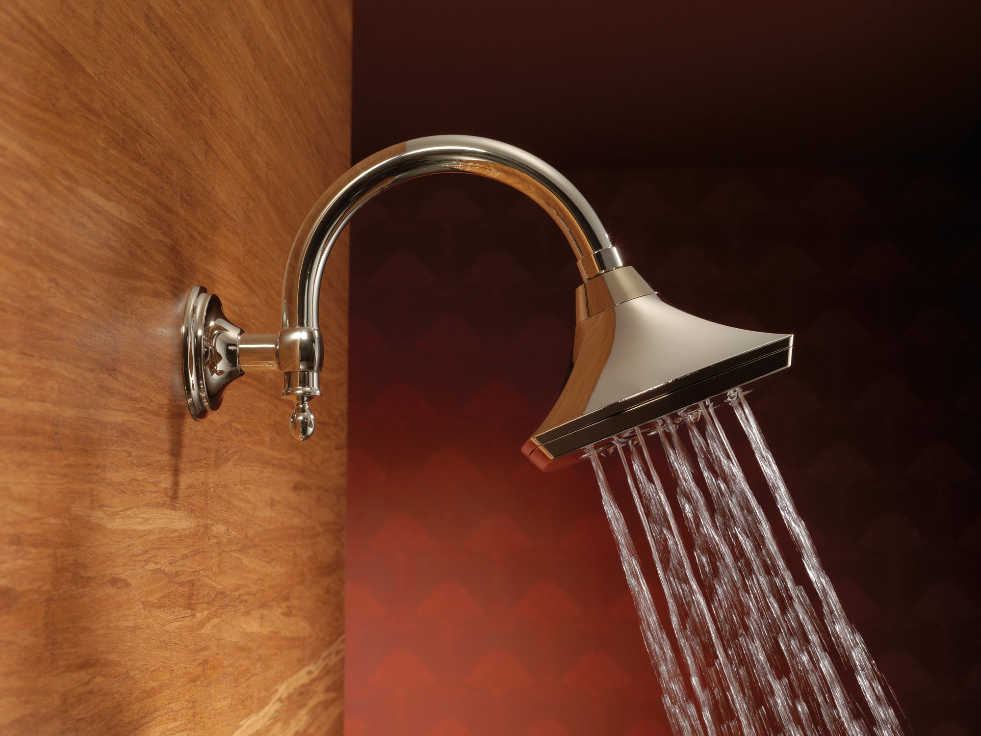 polished nickel shower arm and flange