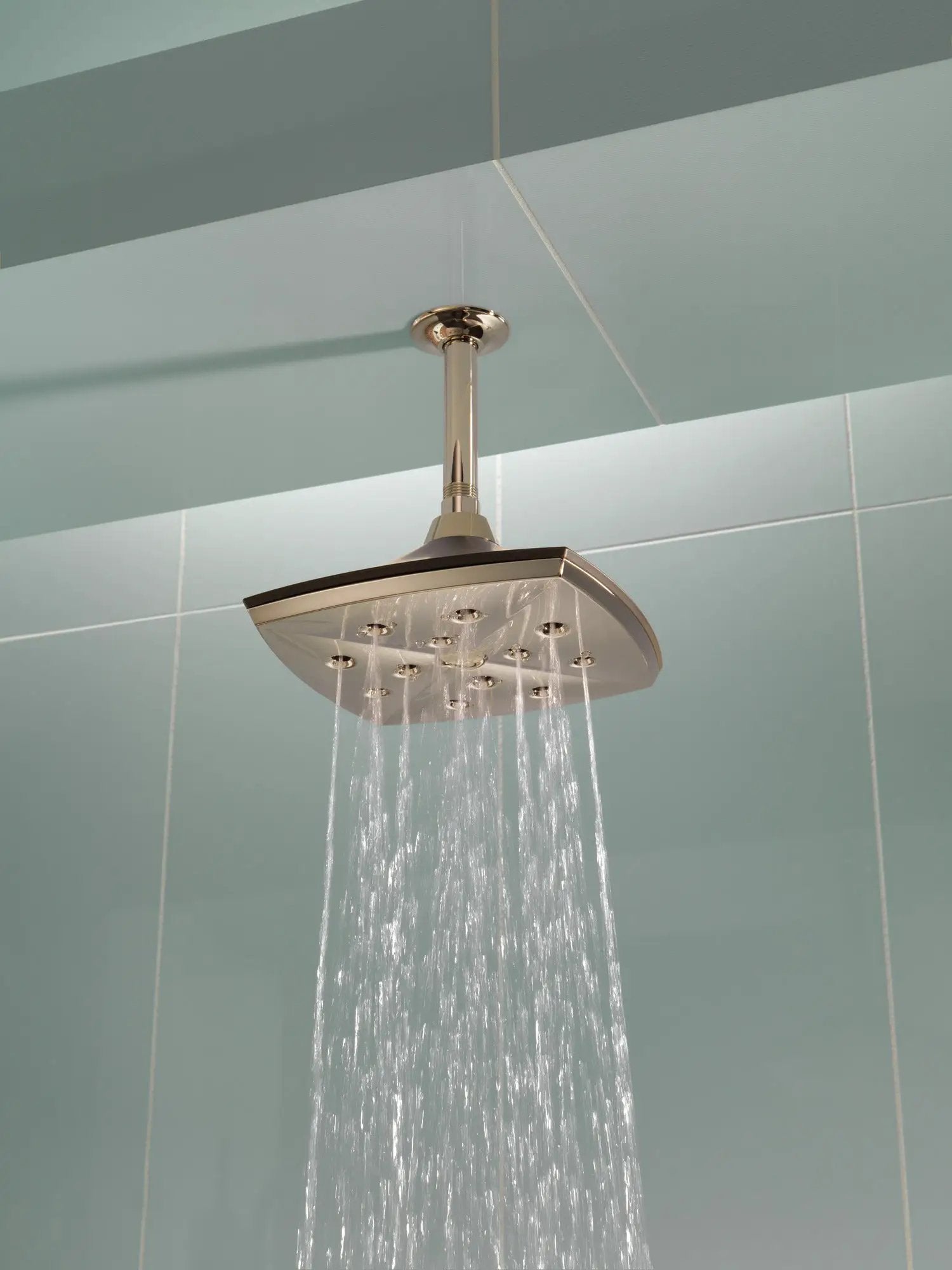 polished nickel shower arm and flange