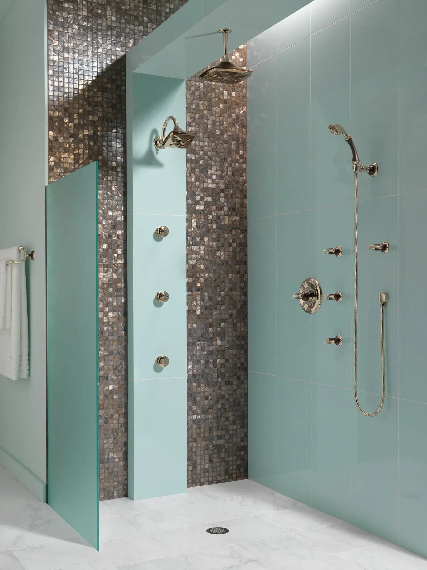 polished nickel shower arm and flange