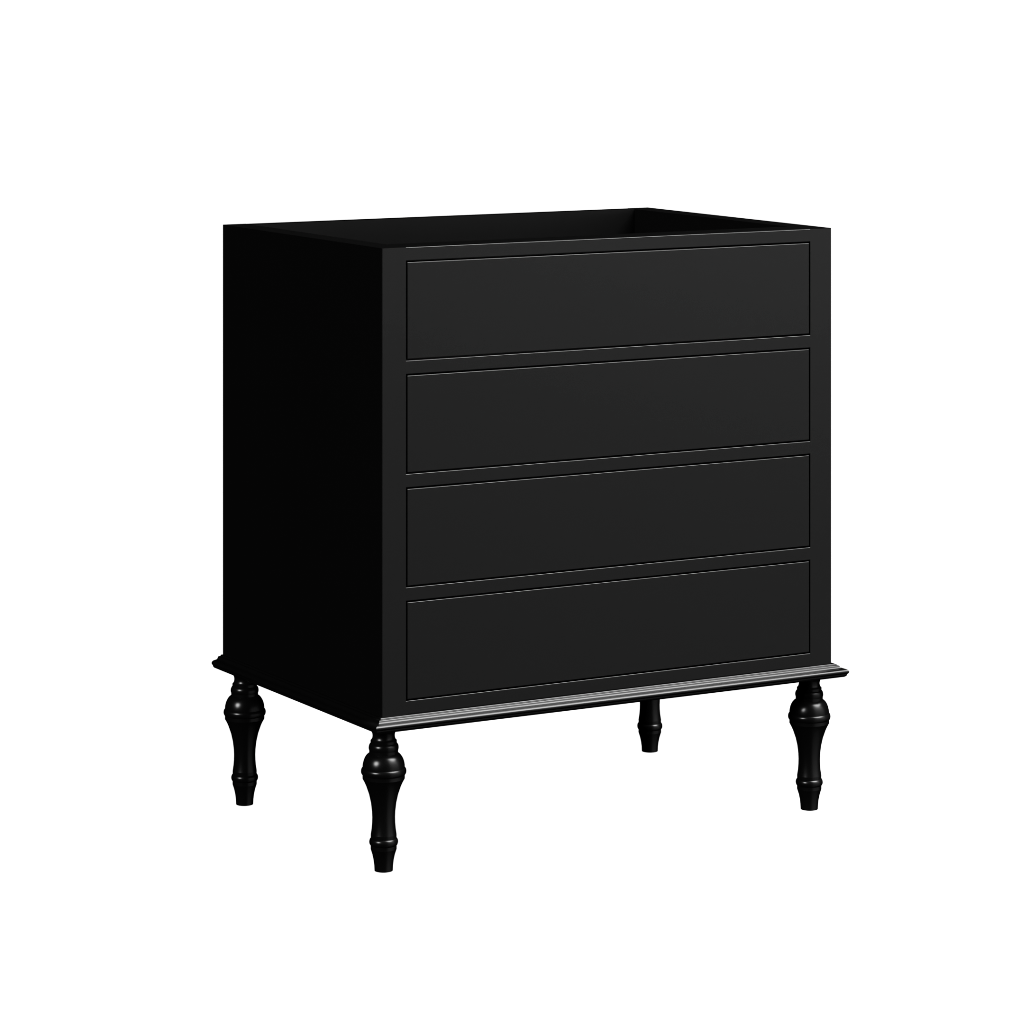 black satin paint vanity