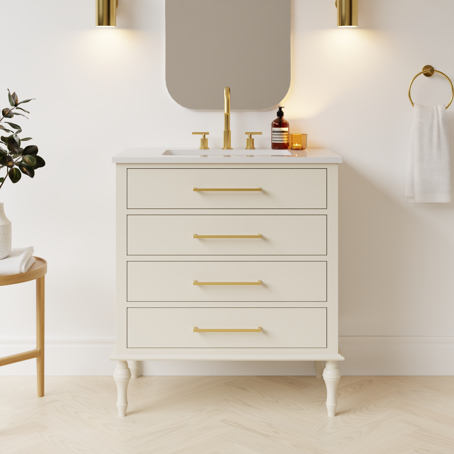 grey beige satin paint vanity