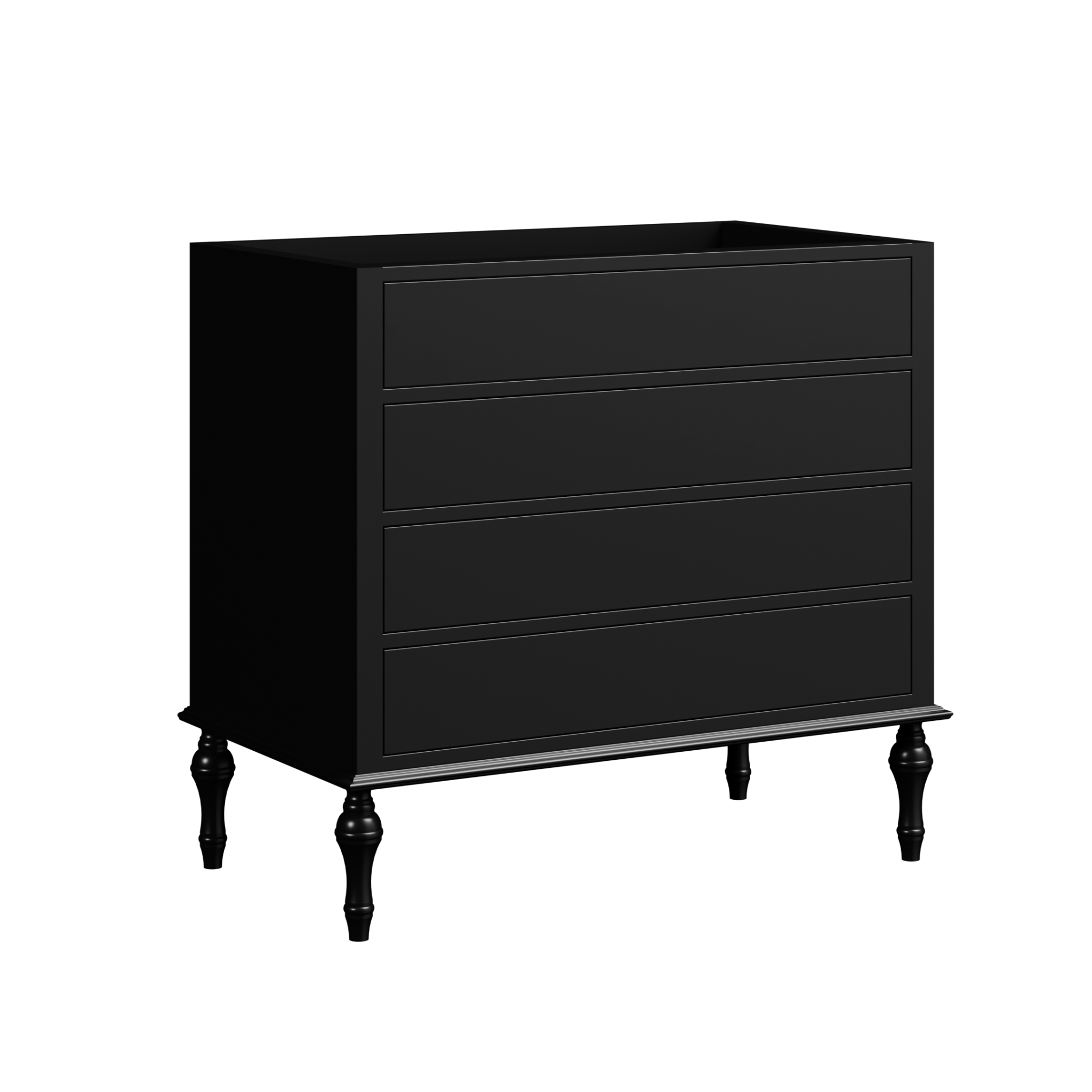 black satin paint vanity