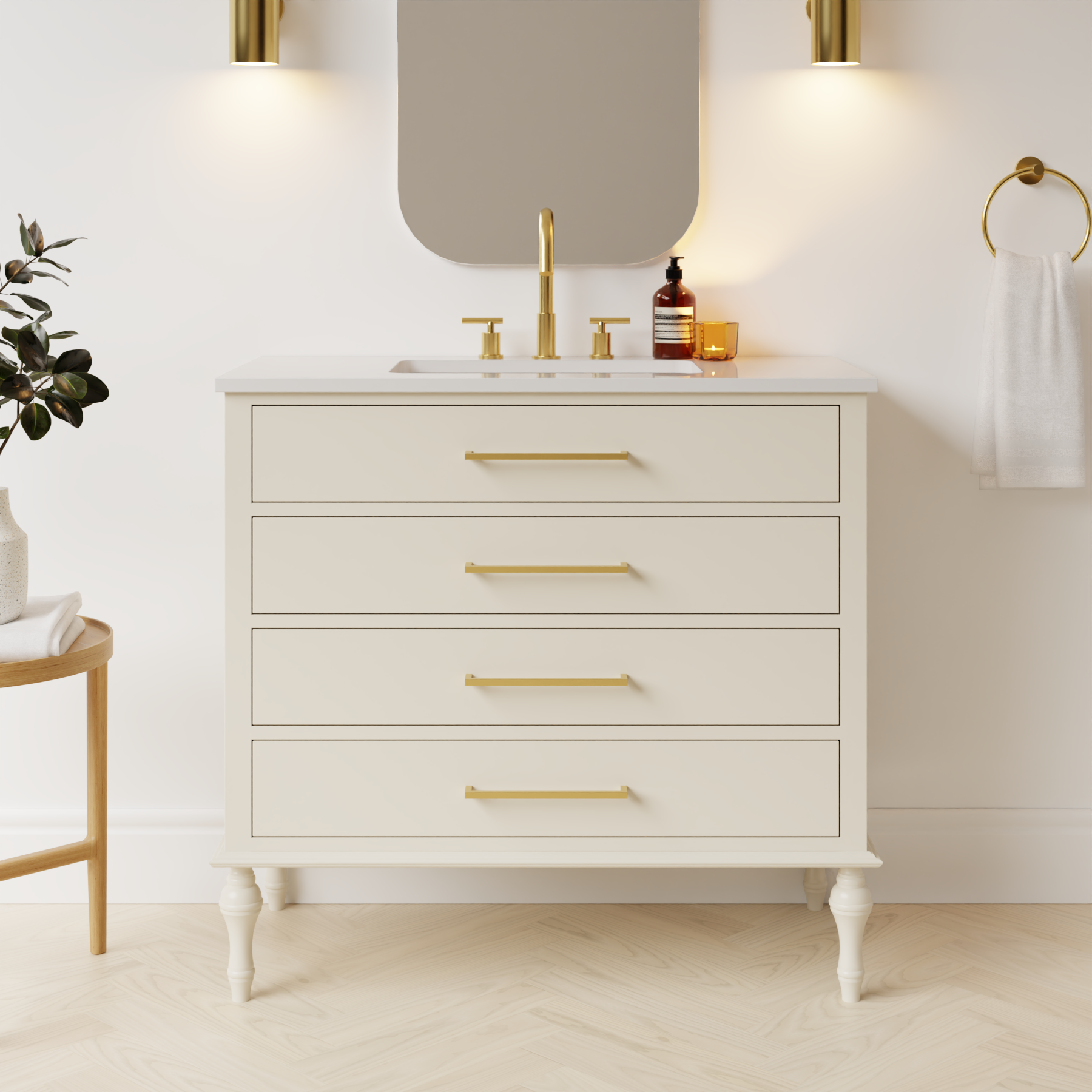 grey beige satin paint vanity