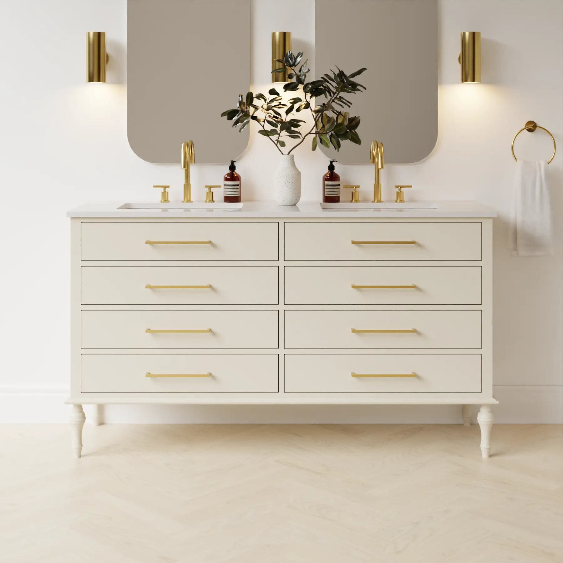 grey beige satin paint vanity
