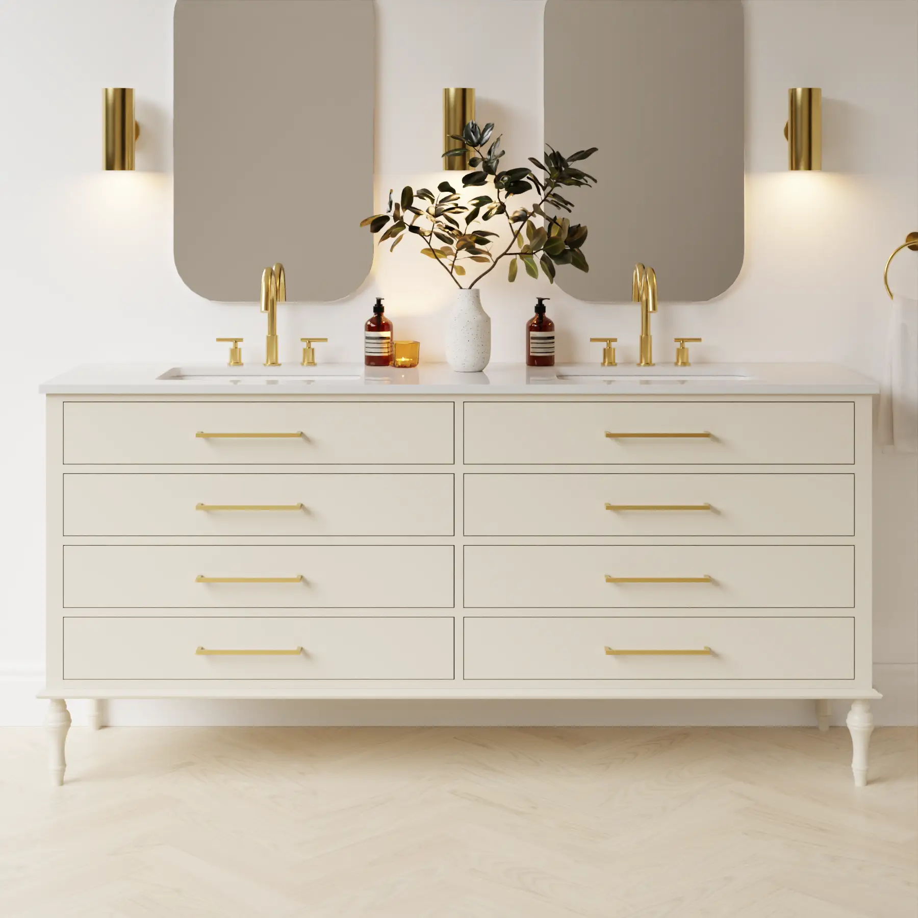 grey beige satin paint vanity