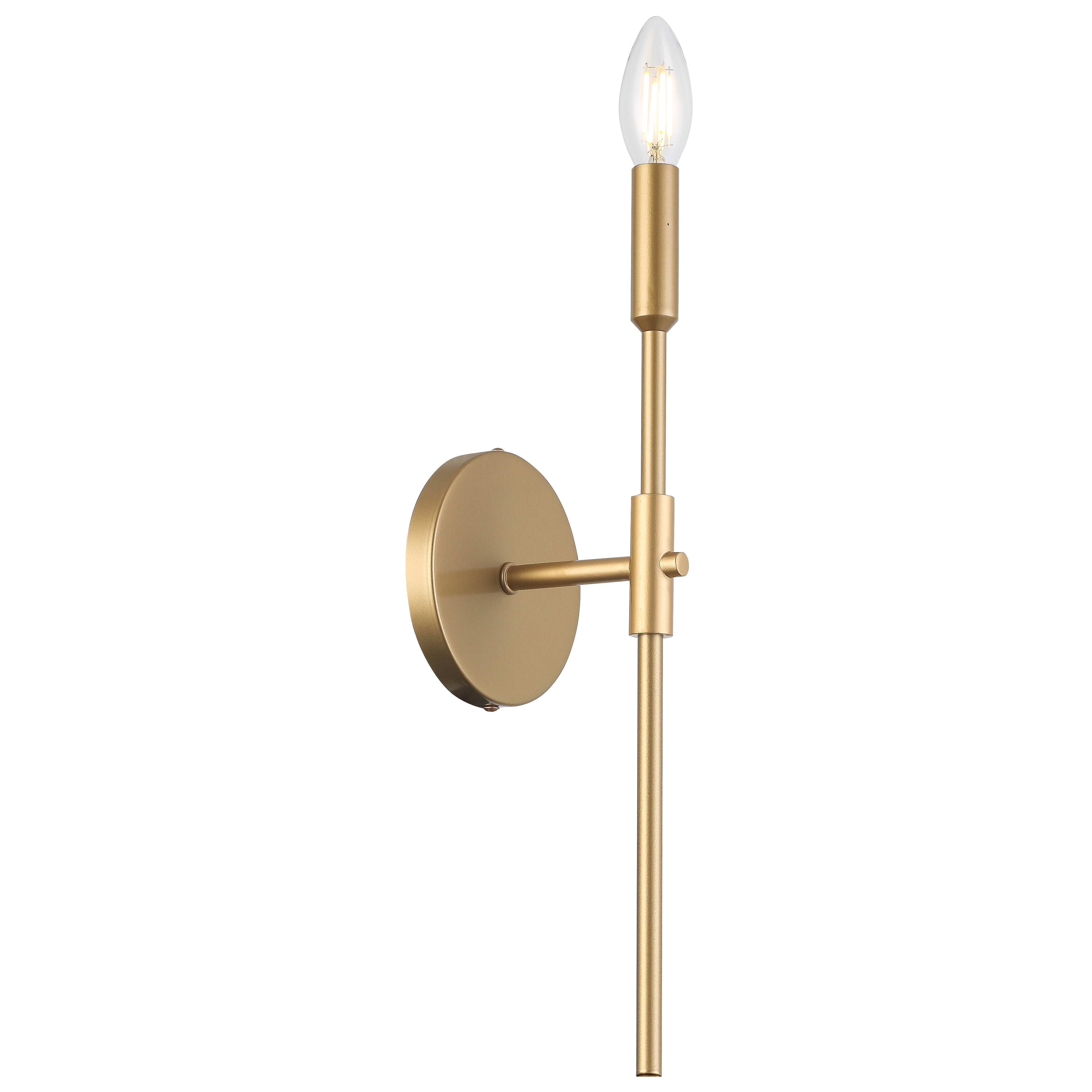 satin chrome and aged brass wall sconce