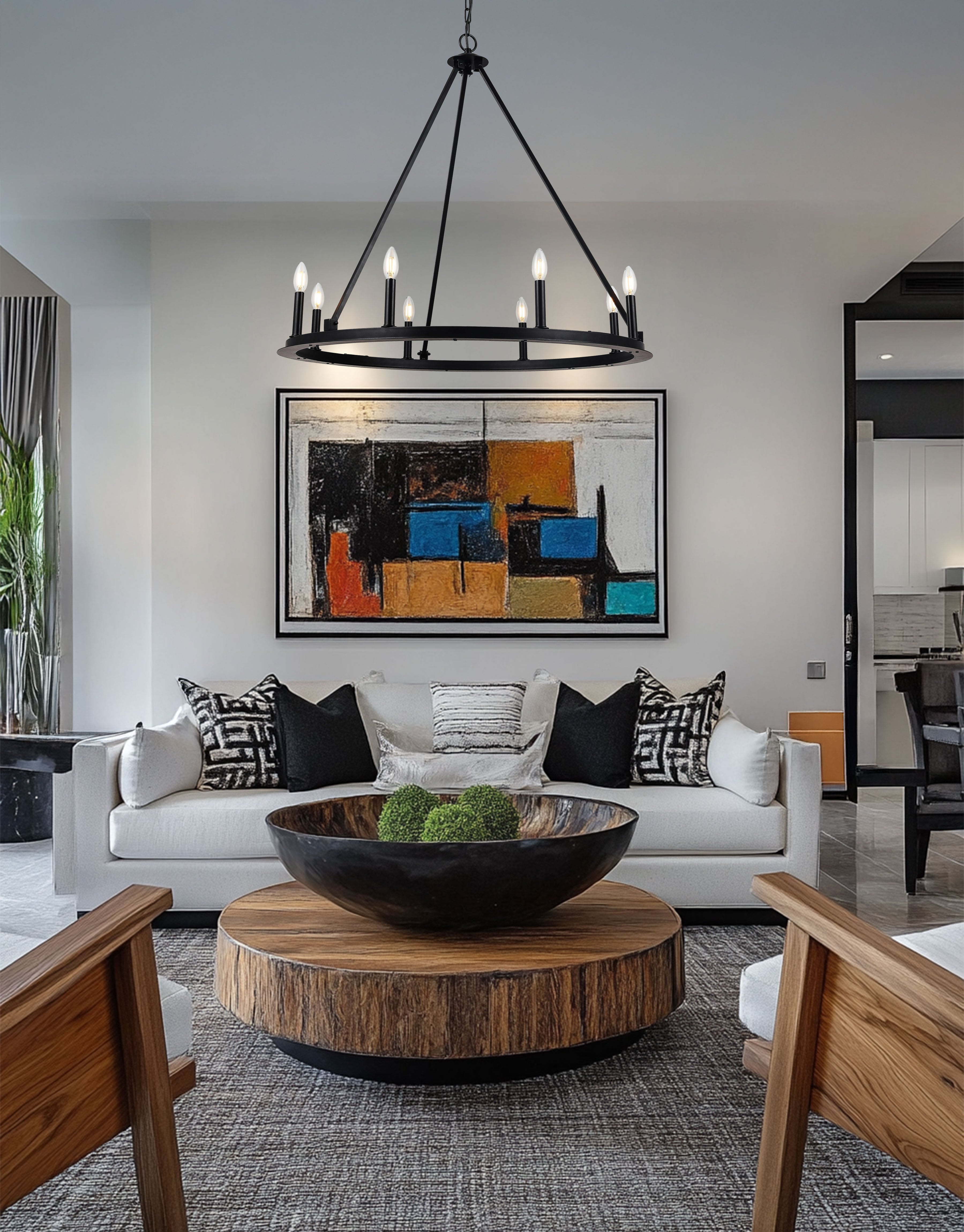 matte black chandeliers