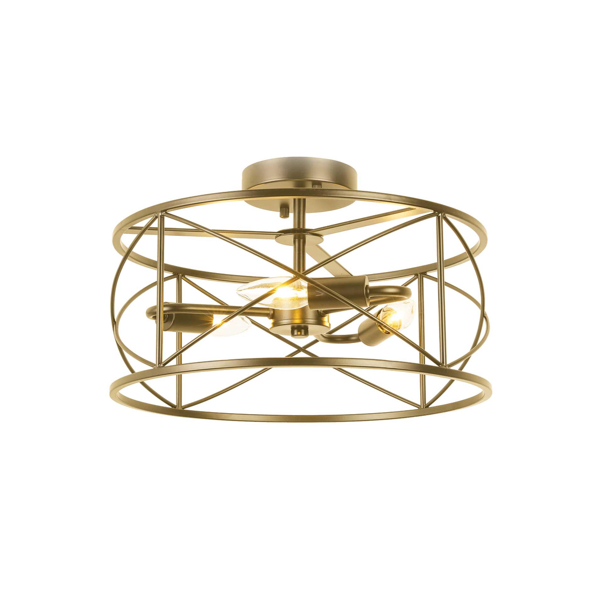 aged brass flush mount