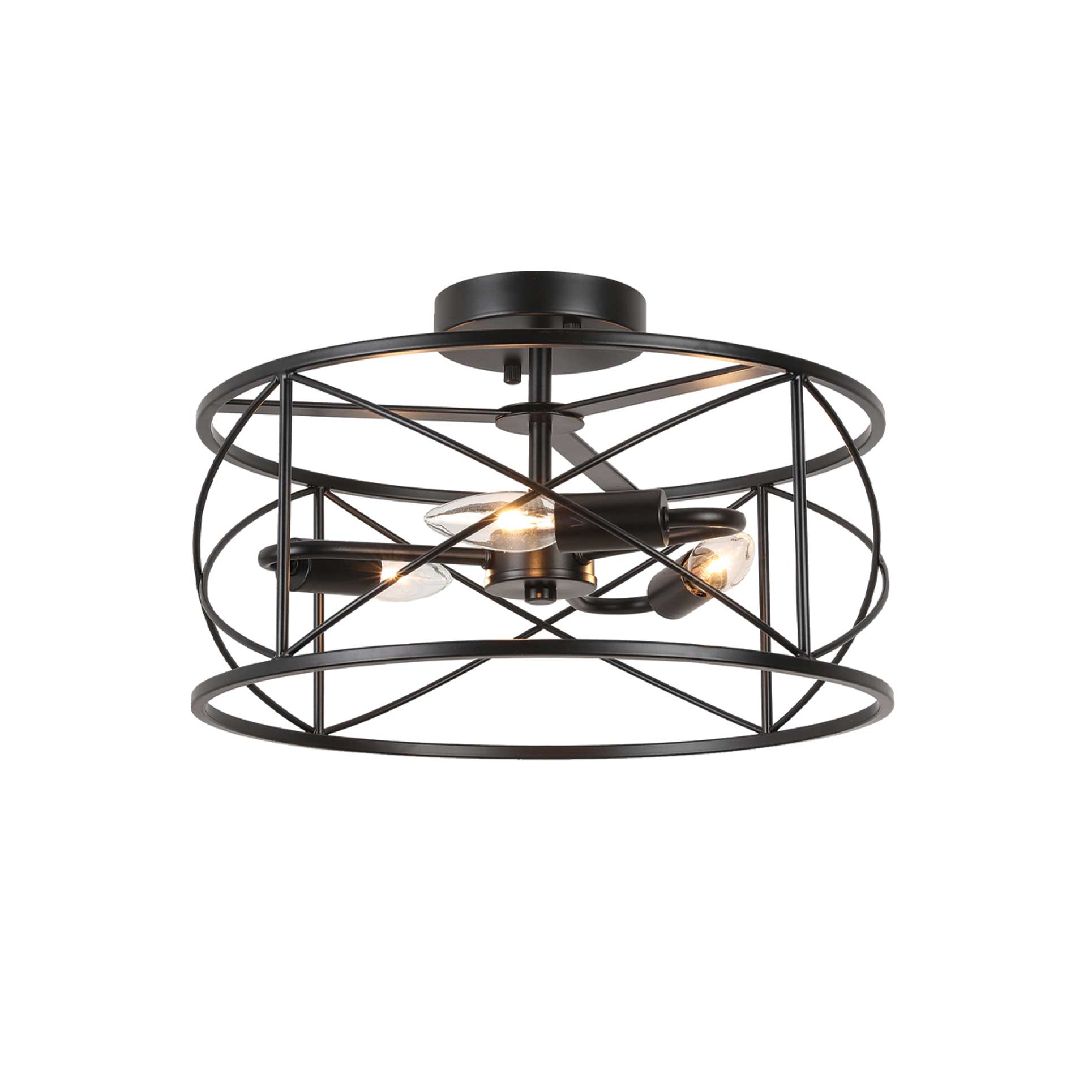 Dainolite 3 Light Incandescent Calah Semi Flush Mount