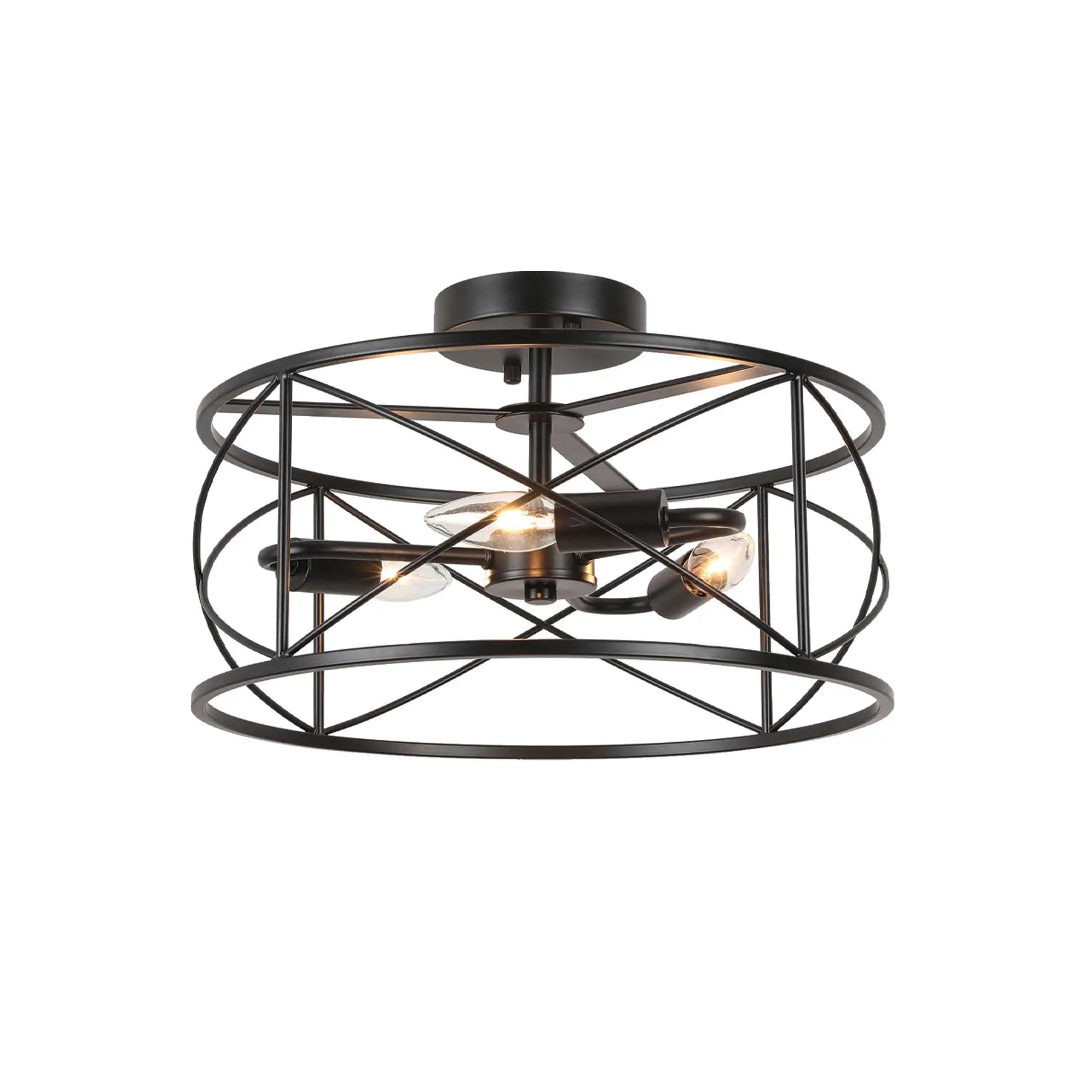 Dainolite 3 Light Incandescent Calah Semi Flush Mount by Dainolite