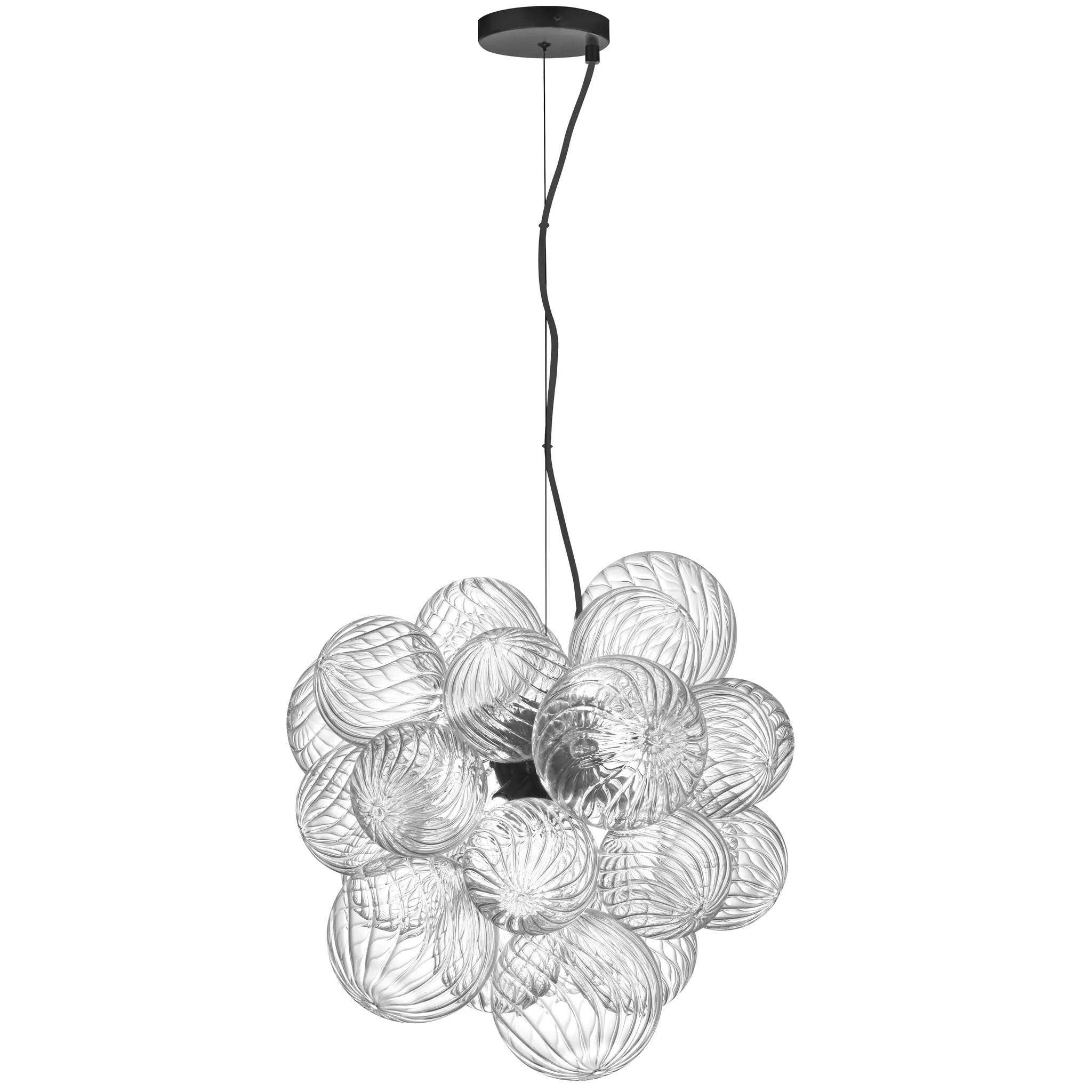 Dainolite 6 Light Halogen Pendant with Clear Spiral Glass by Dainolite