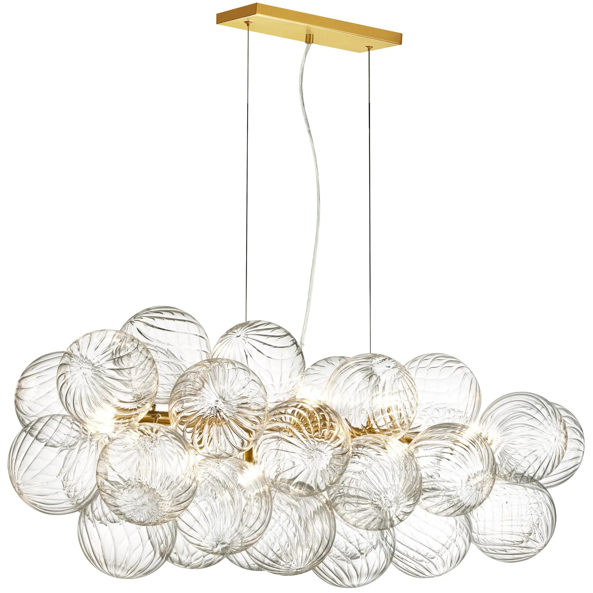 Dainolite 10 Light Halogen Horizontal Pendant with Clear Spiral Glass by Dainolite