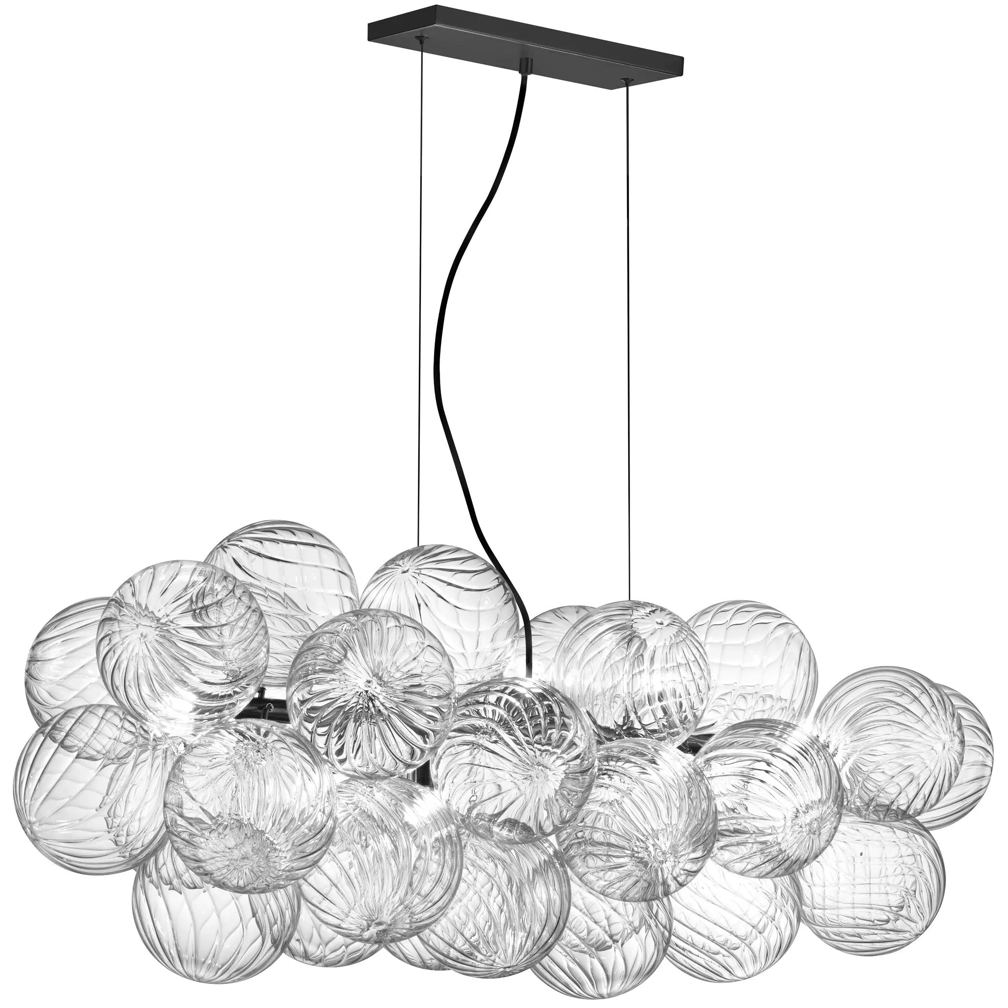 Dainolite 10 Light Halogen Horizontal Pendant with Clear Spiral Glass by Dainolite