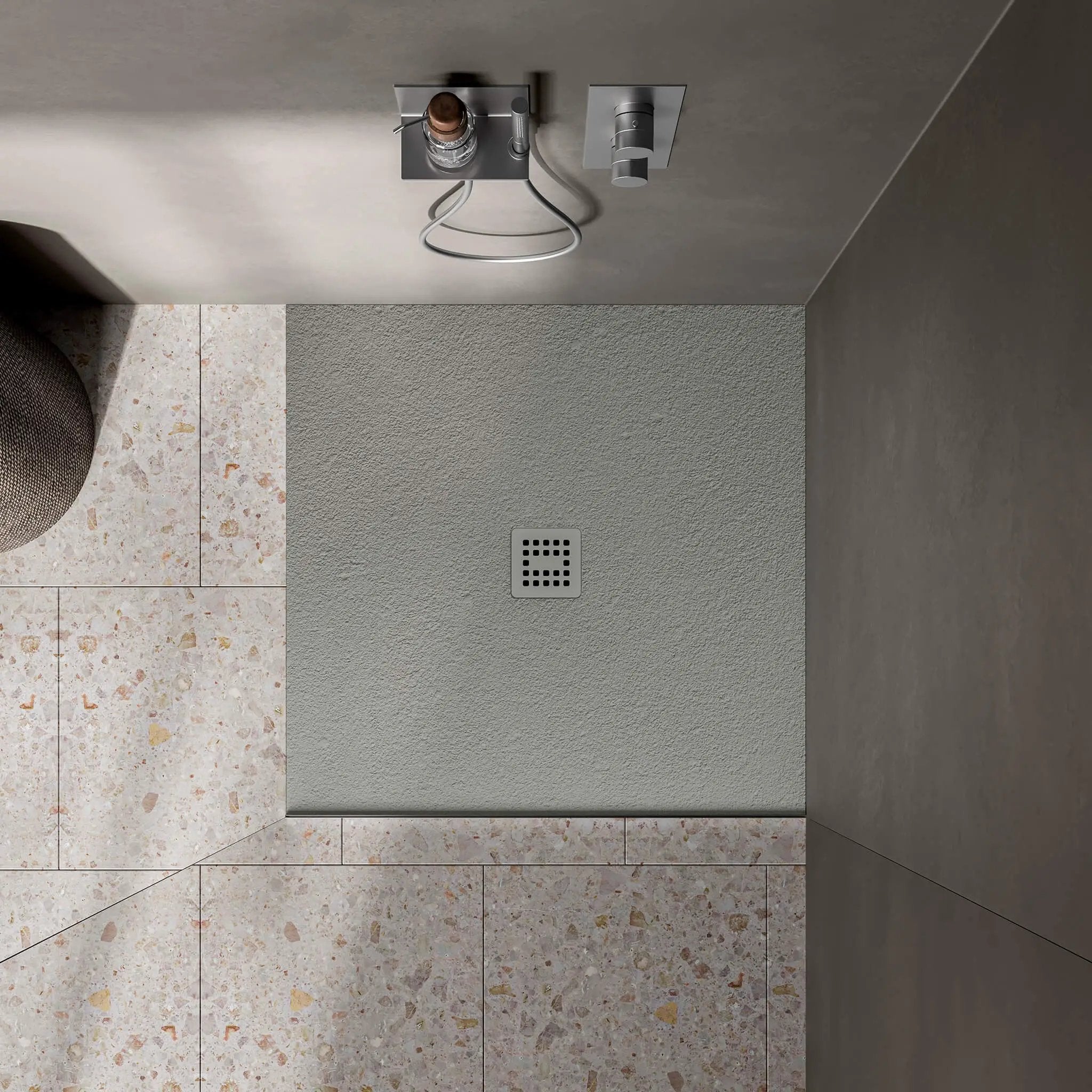grey shower base