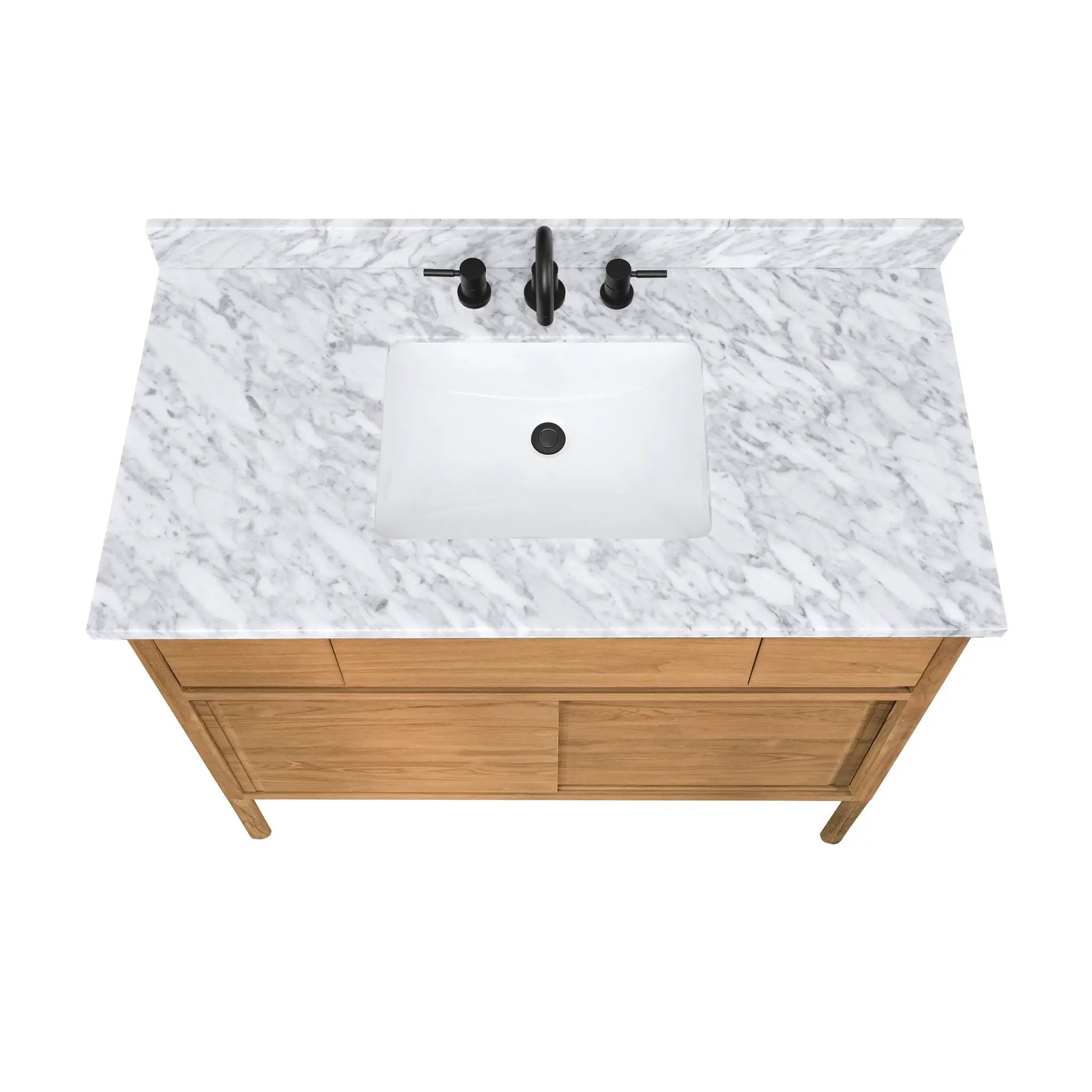 natural teak vanity set