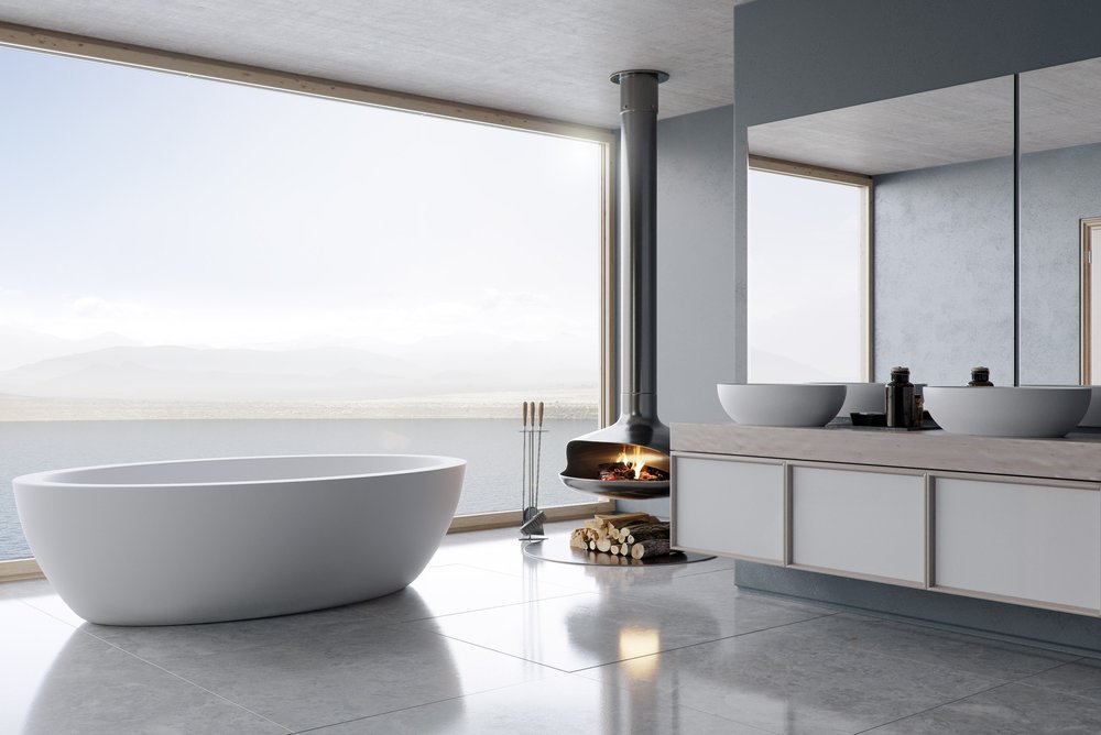 white freestanding bathtub