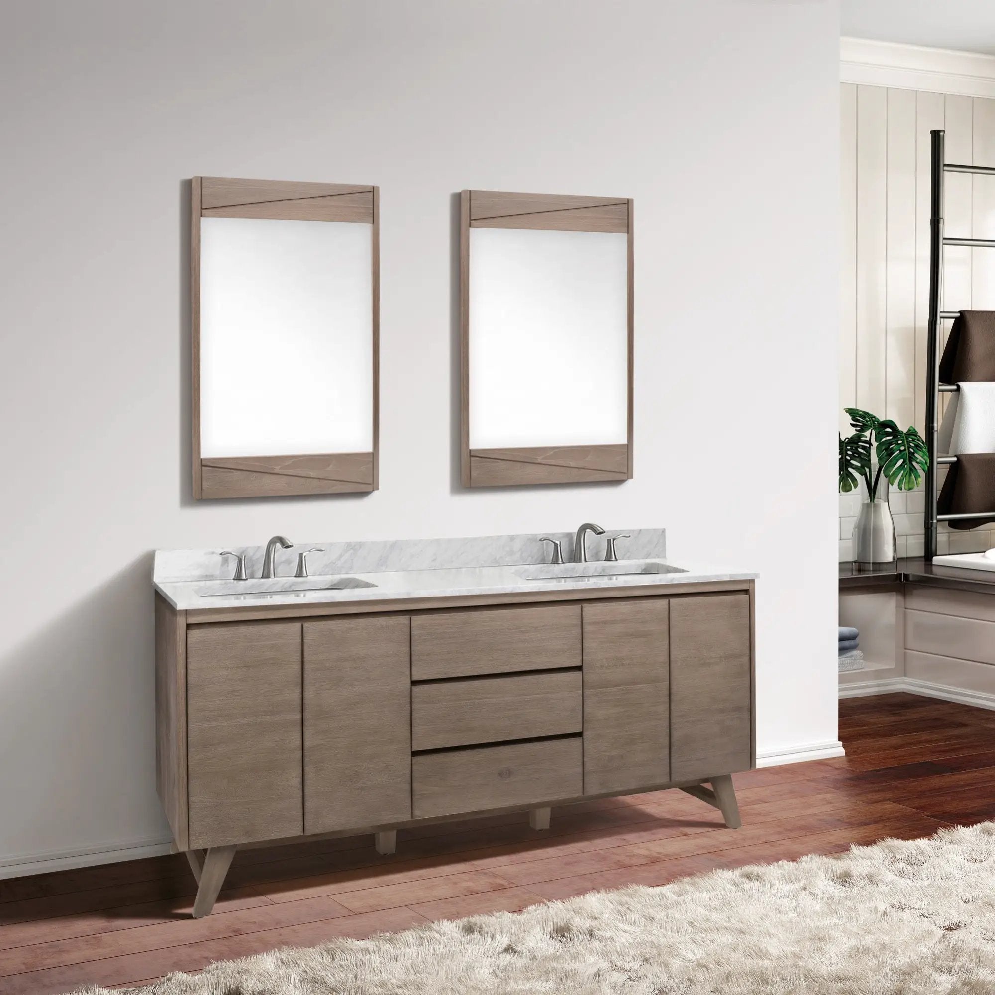 gray teak vanity set