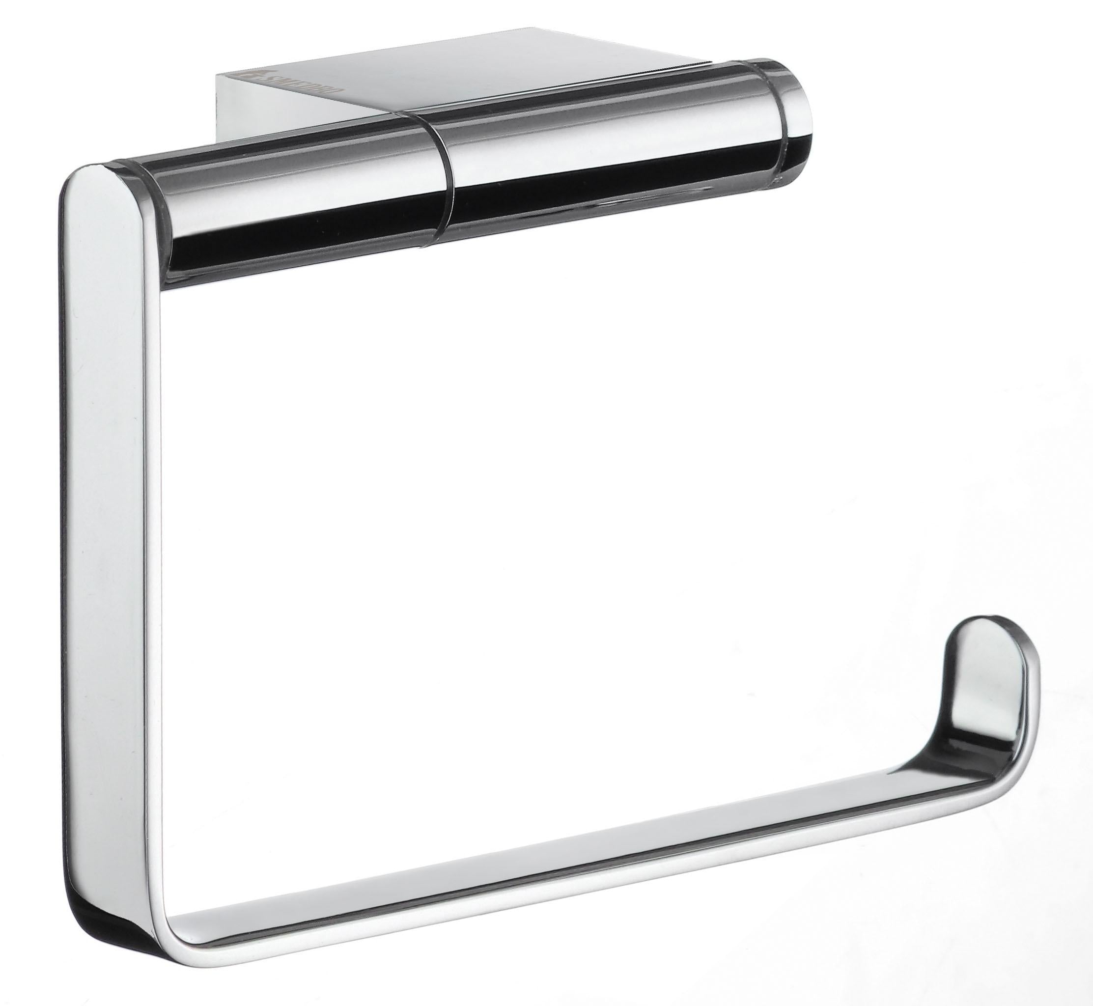 polished chrome toilet roll holder
