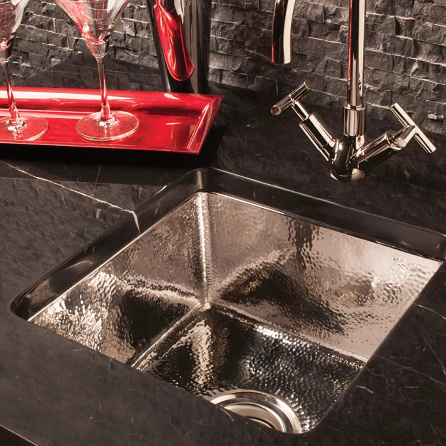 Stone Forest 15" Bar Sink, Hammered by Stone Forest