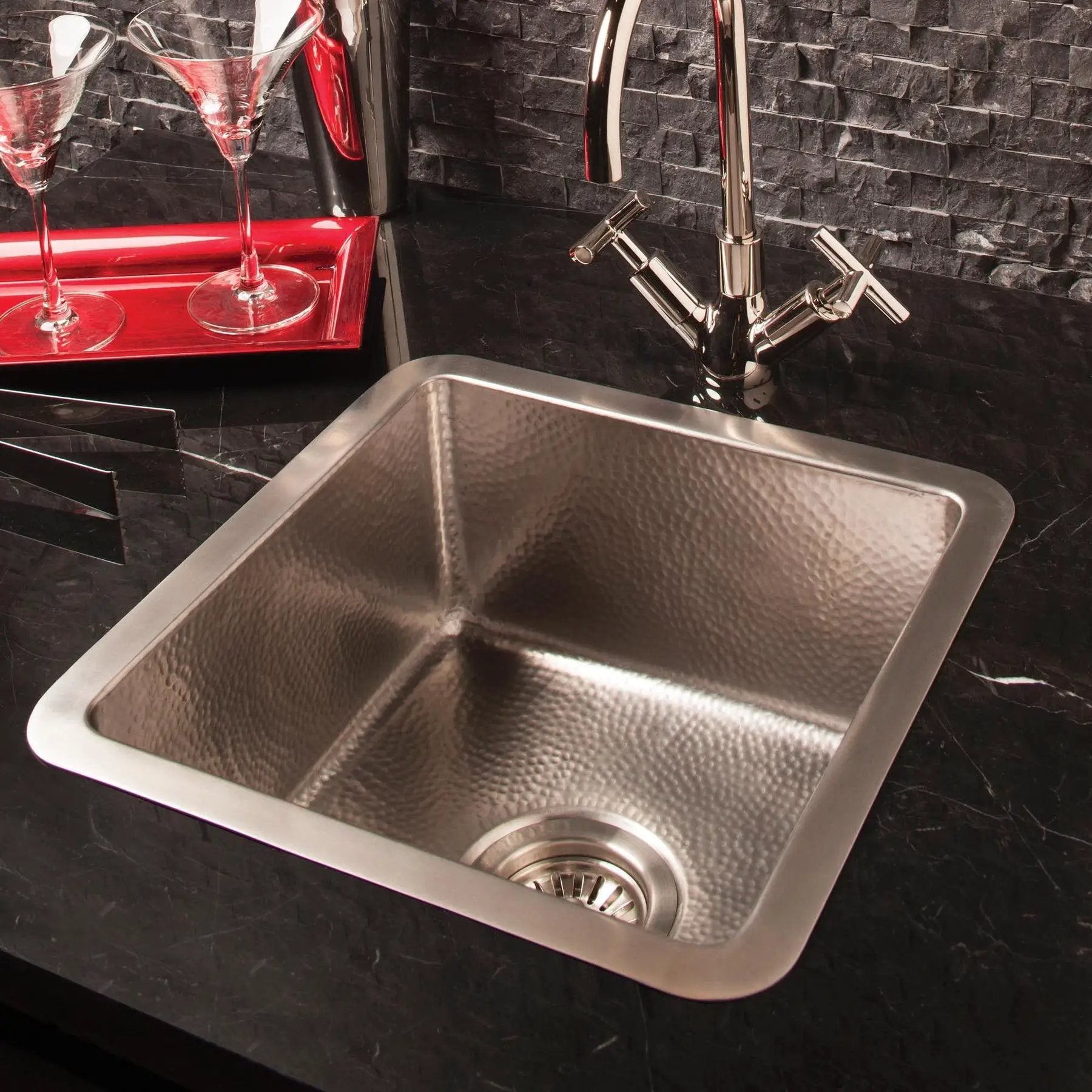 brushed stainless steel sink