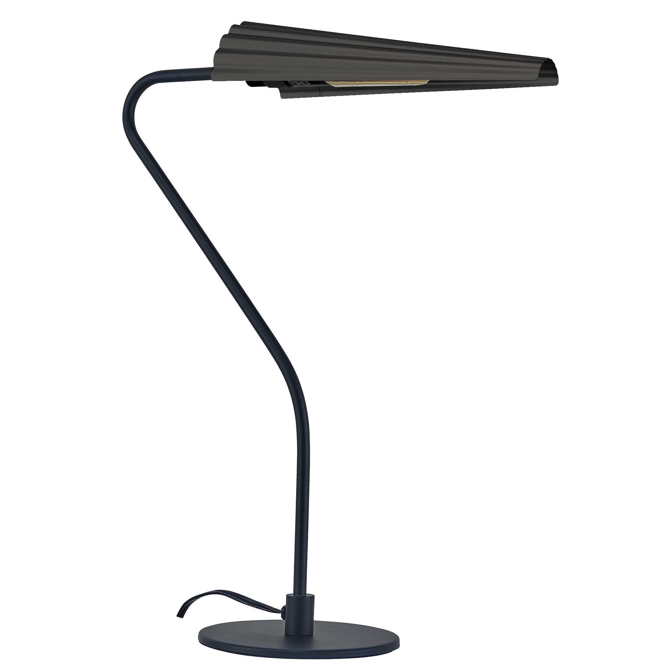 Dainolite 1 Light Incandescent Cassie Table Lamp Aged Brass with a Matte Black Shade