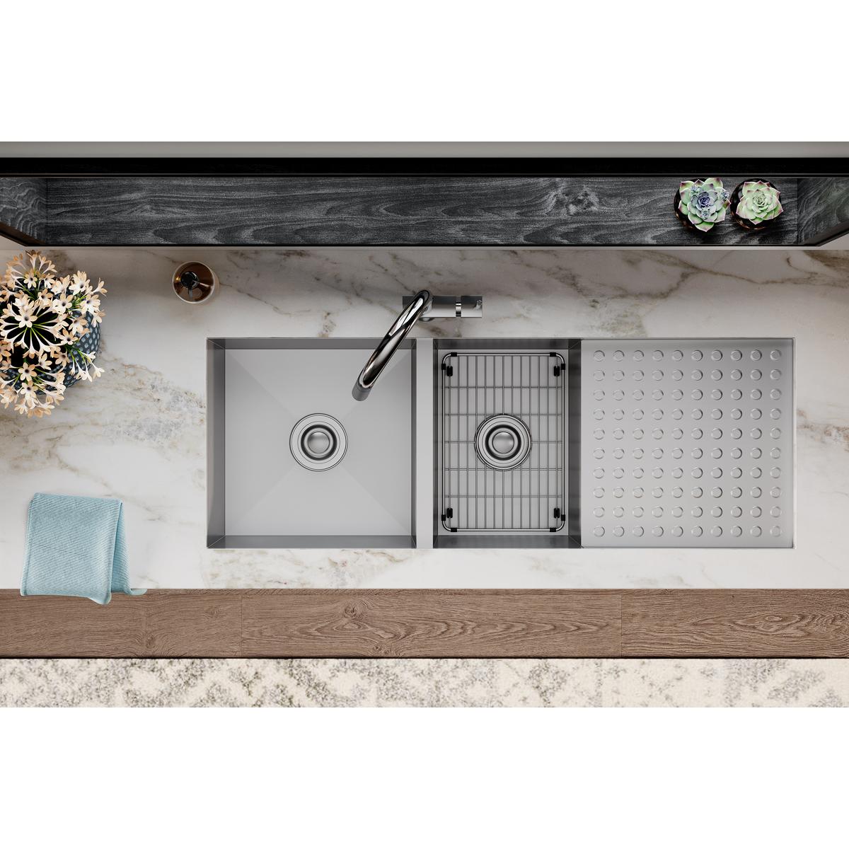 polished stainless steel bottom grid