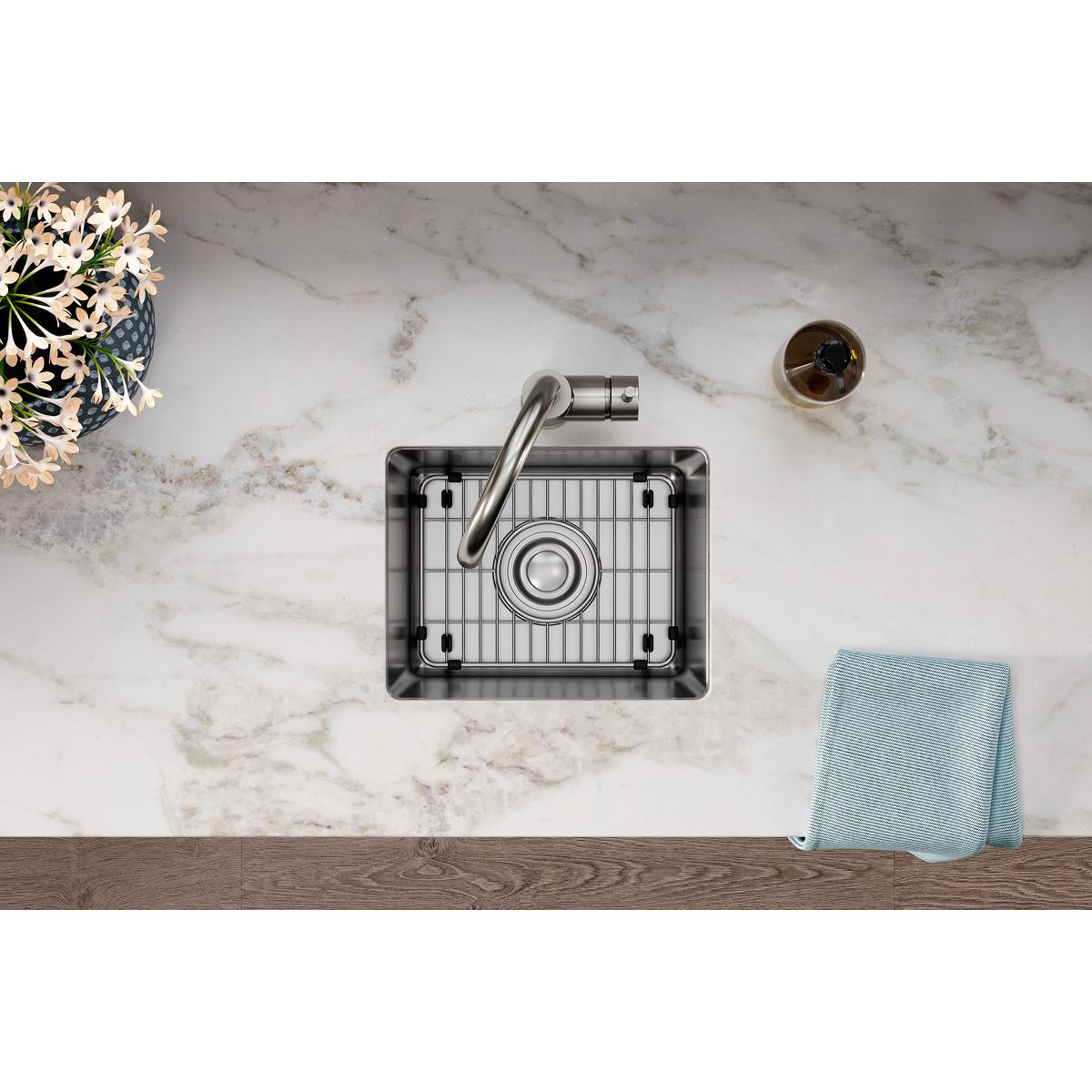 polished stainless steel bottom grid